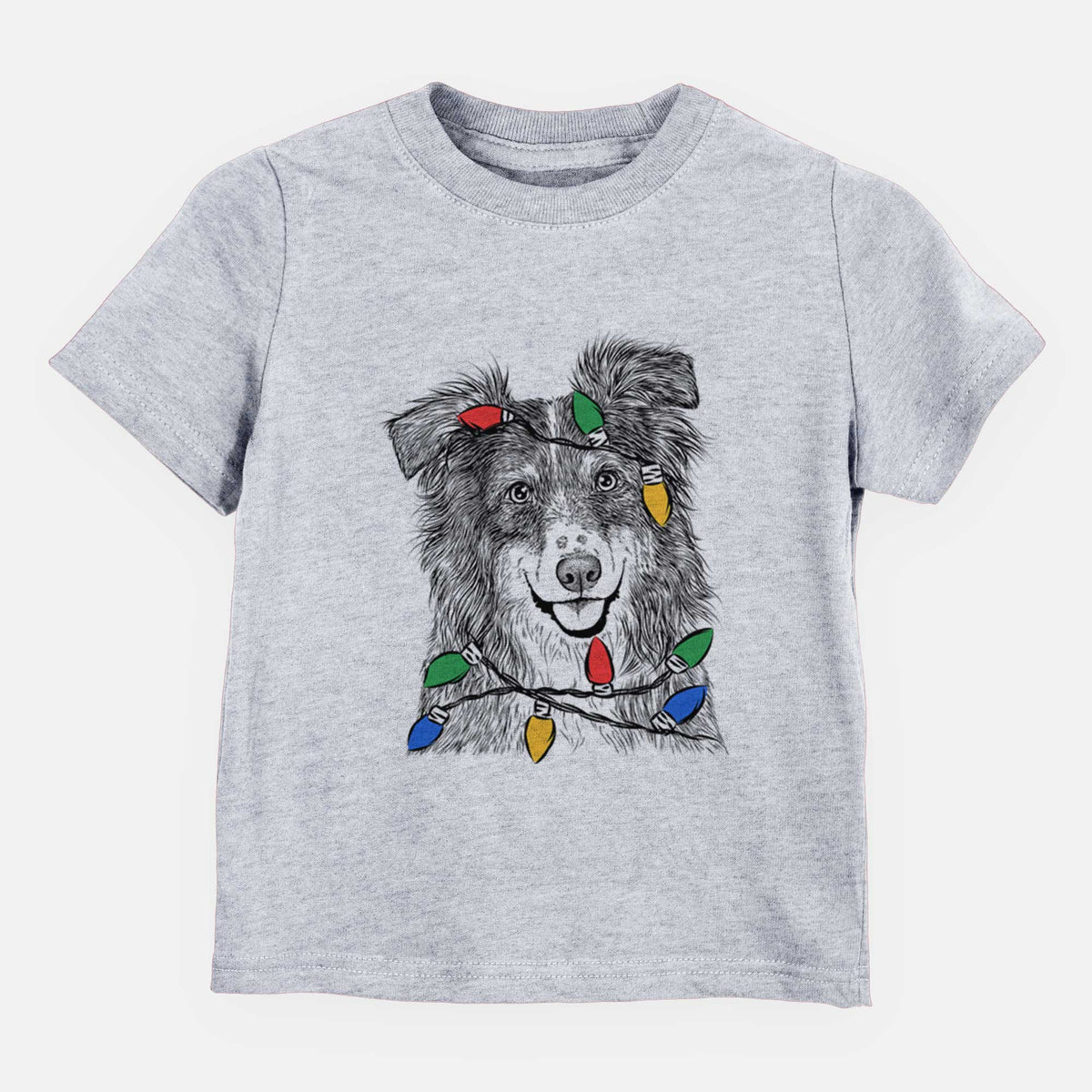 Christmas Lights Aushe the Australian Shepherd - Kids/Youth/Toddler Shirt