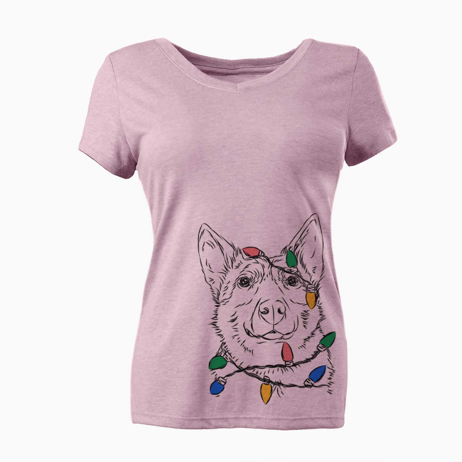 Christmas Lights Austin the Heeler - Women's V-neck Shirt