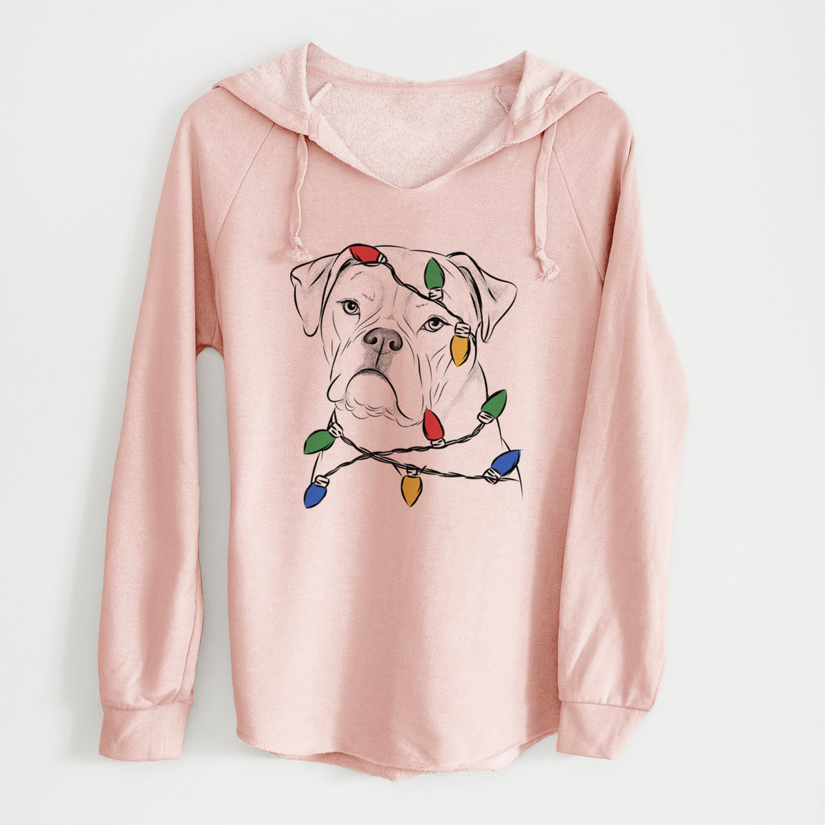 Christmas Lights Babe the AmericanBulldog - Cali Wave Hooded Sweatshirt