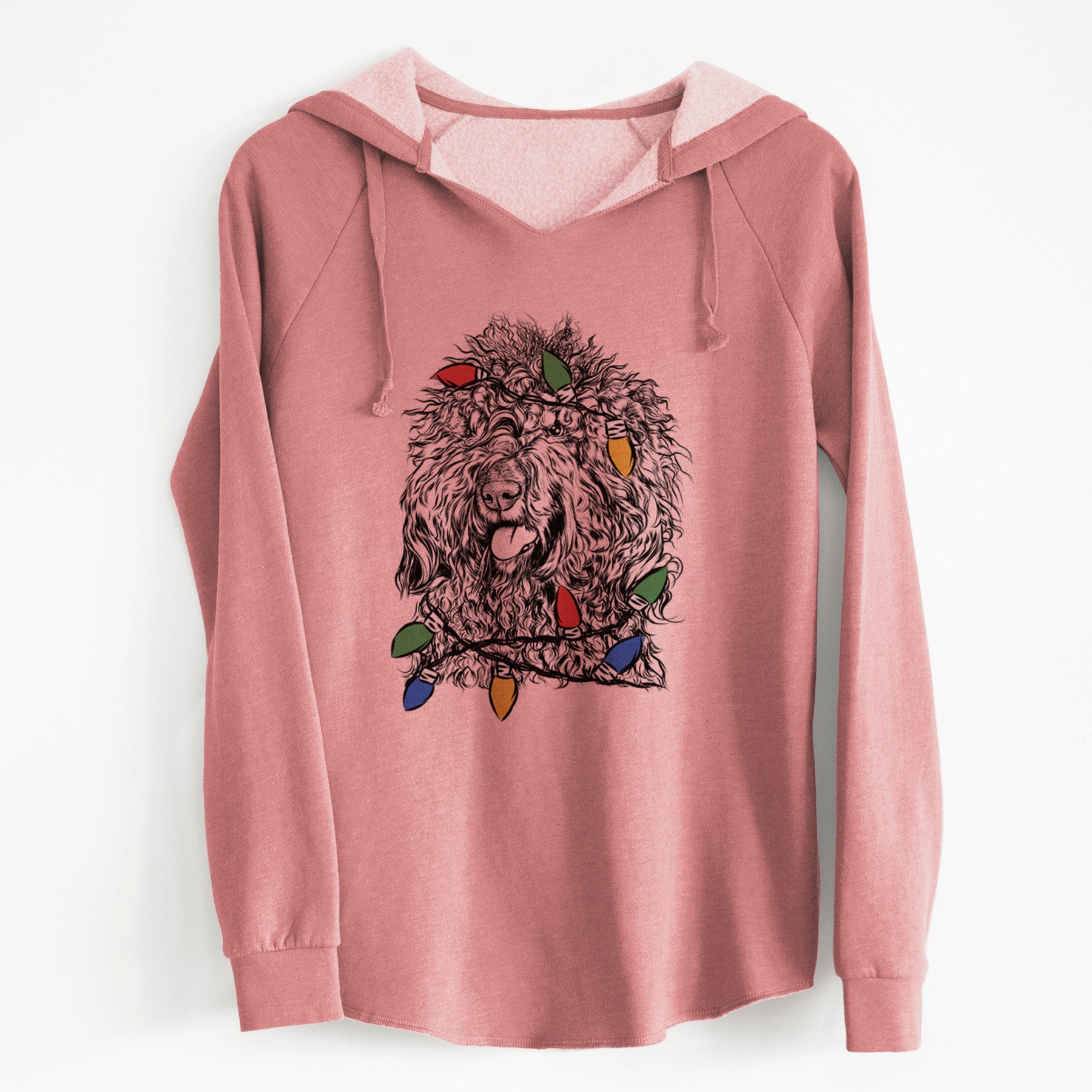 Christmas Lights Babs the Barbet - Cali Wave Hooded Sweatshirt