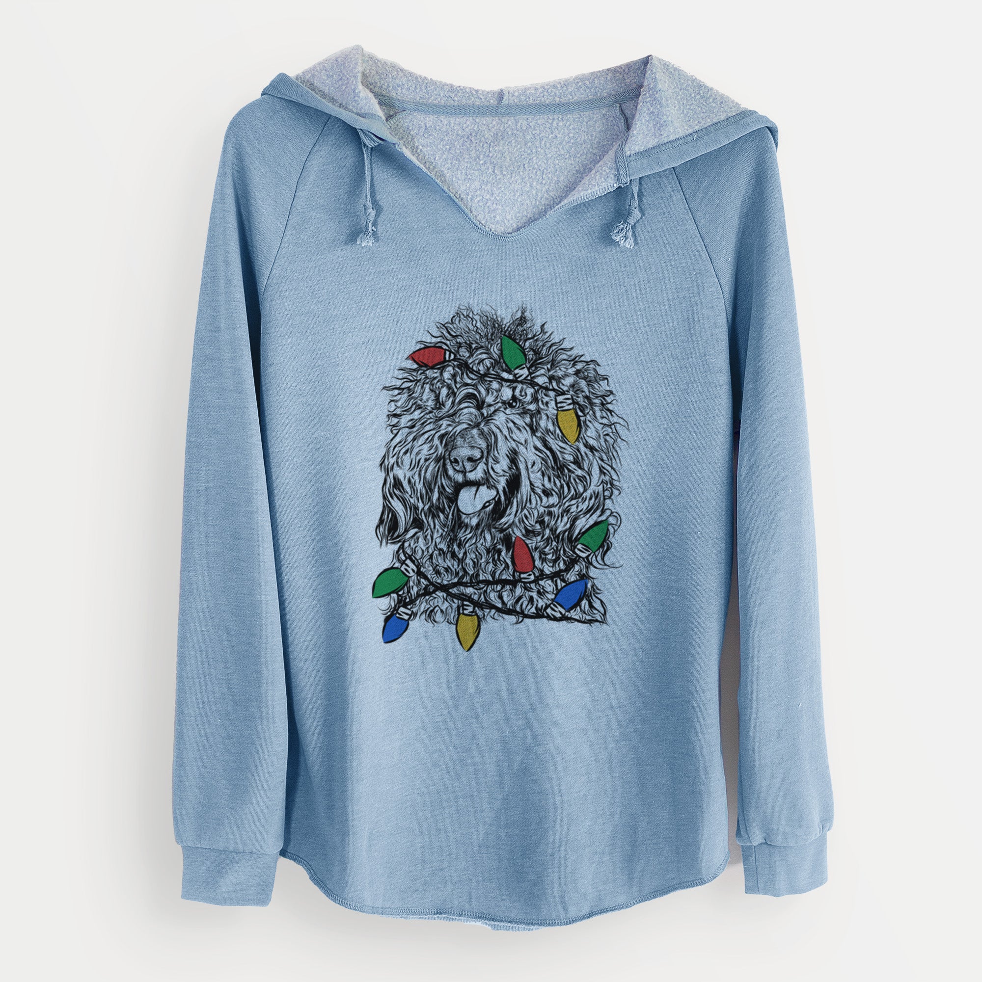 Christmas Lights Babs the Barbet - Cali Wave Hooded Sweatshirt