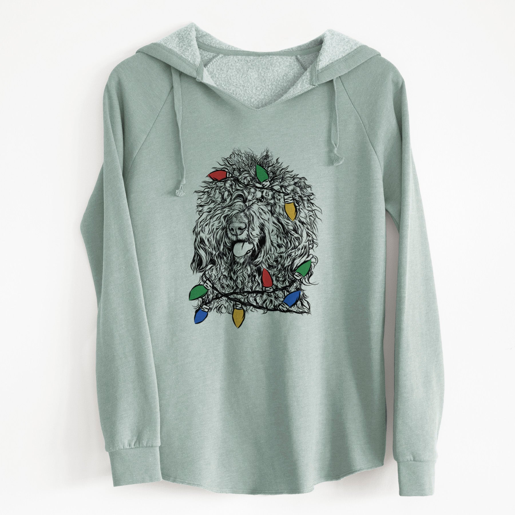 Christmas Lights Babs the Barbet - Cali Wave Hooded Sweatshirt