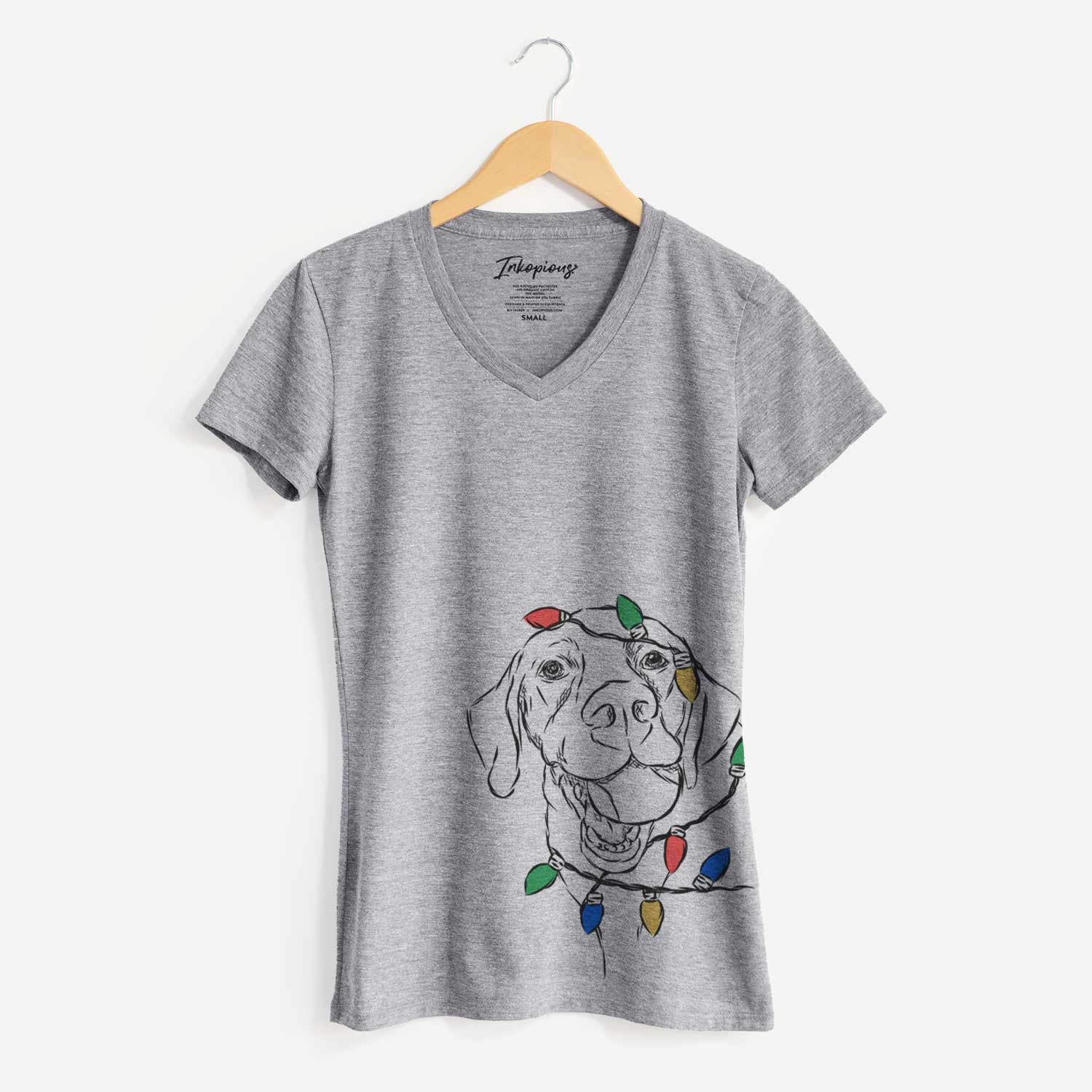 Christmas Lights Bailey the Labrador Retriever - Women's V-neck Shirt