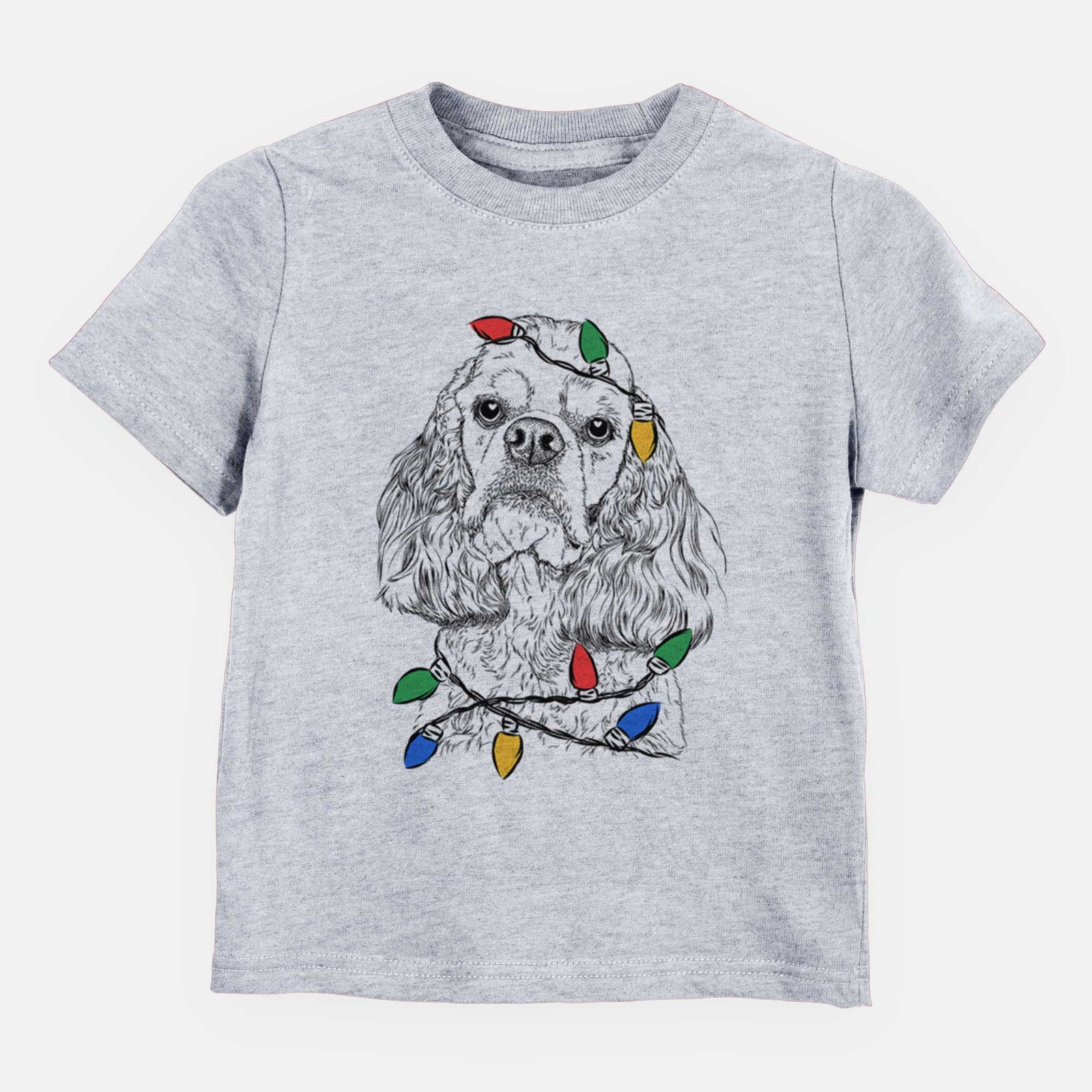 Christmas Lights Bailey the American Cocker Spaniel - Kids/Youth/Toddler Shirt