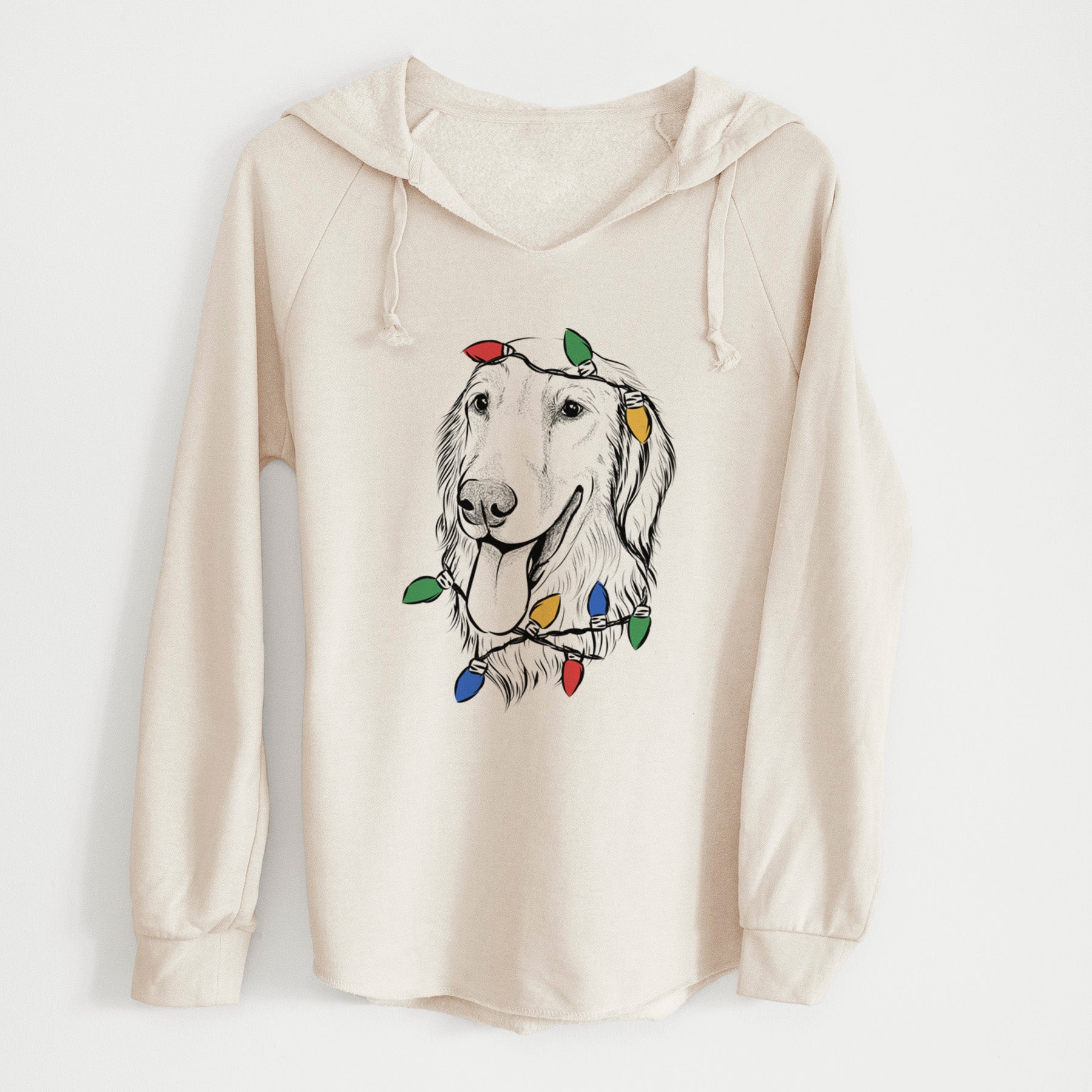 Christmas Lights Bailey the Golden Retriever - Cali Wave Hooded Sweatshirt