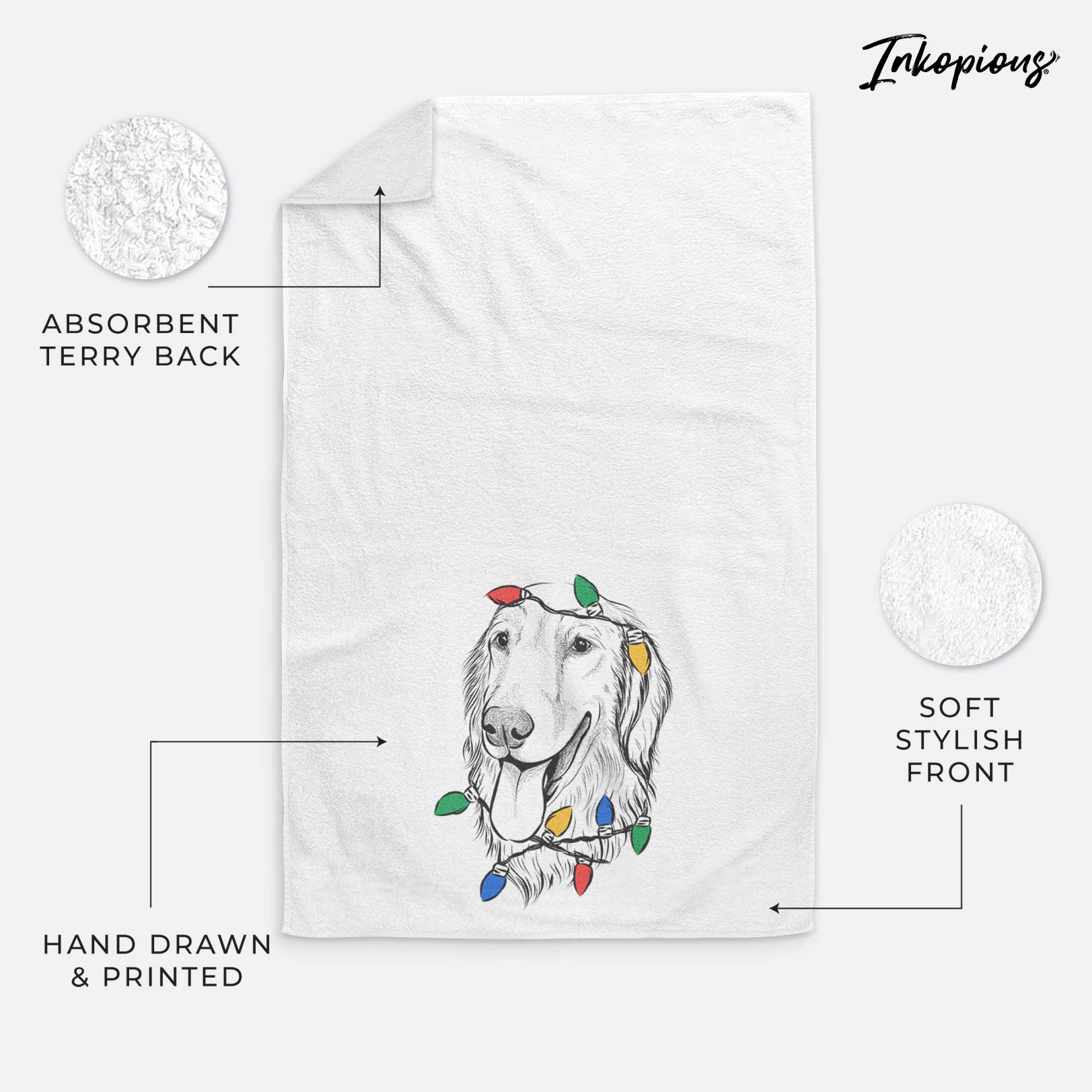 Bailey the Golden Retriever Decorative Hand Towel