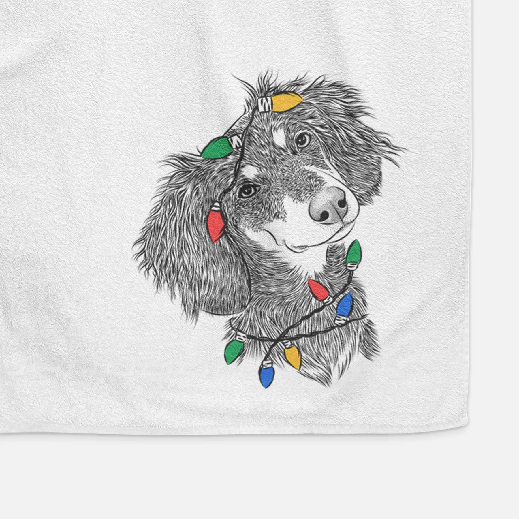 Bailey the Long Haired Dachshund Decorative Hand Towel