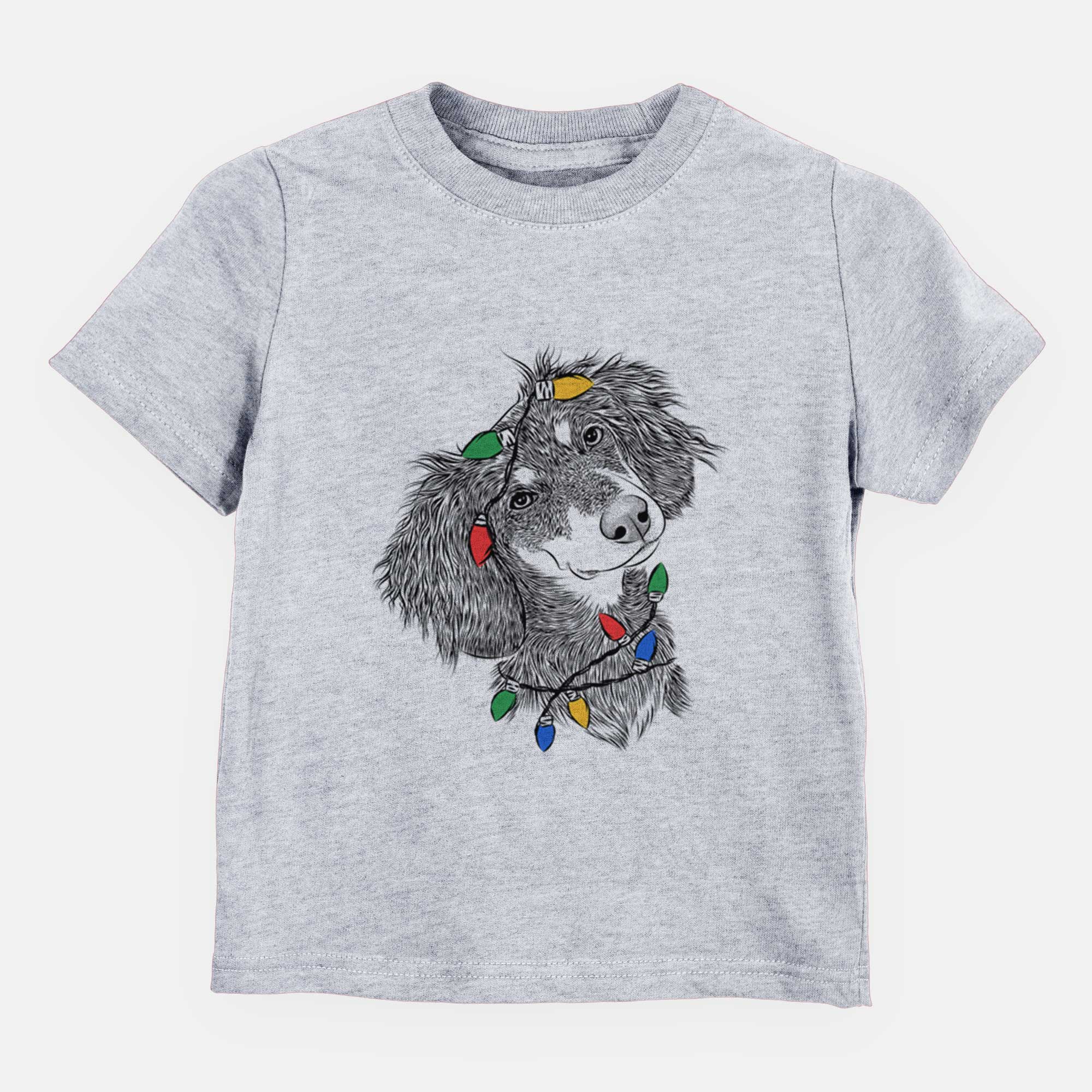 Christmas Lights Bailey the Long Haired Dachshund - Kids/Youth/Toddler Shirt