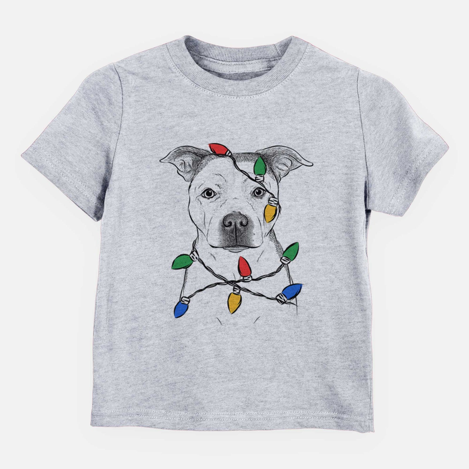 Christmas Lights Bailey the Pitbull - Kids/Youth/Toddler Shirt