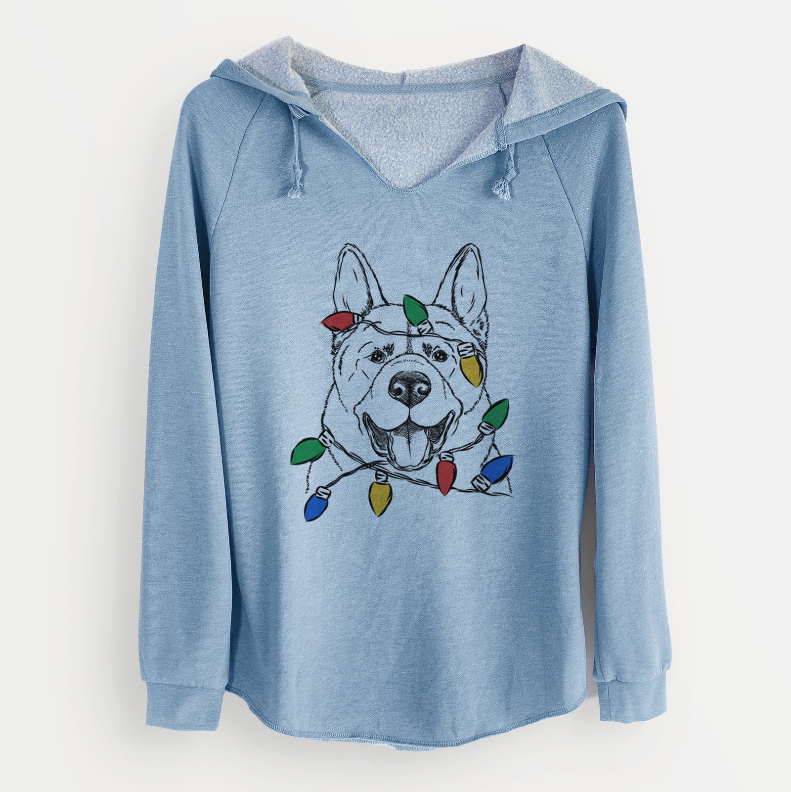 Christmas Lights Baku the Akita - Cali Wave Hooded Sweatshirt