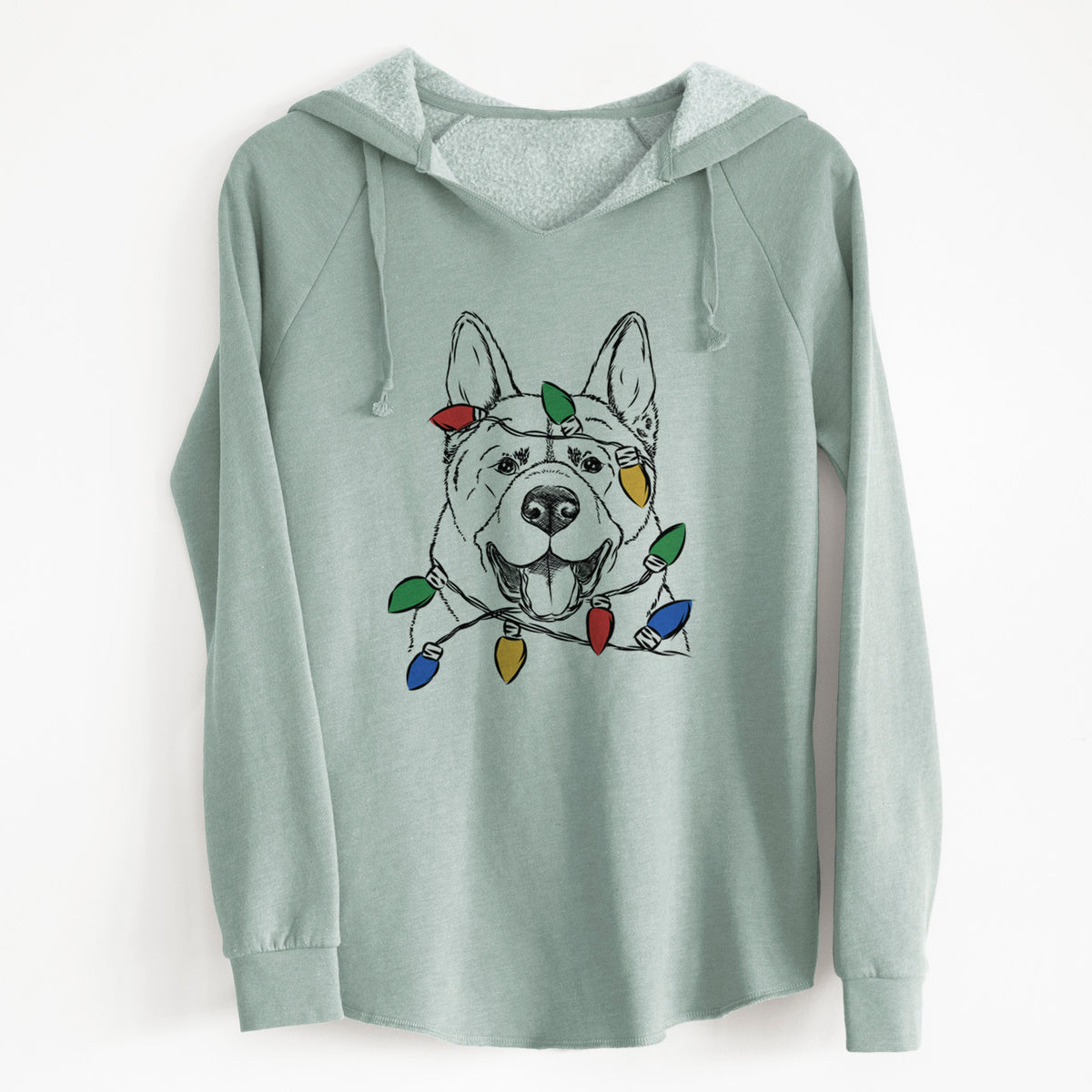 Christmas Lights Baku the Akita - Cali Wave Hooded Sweatshirt