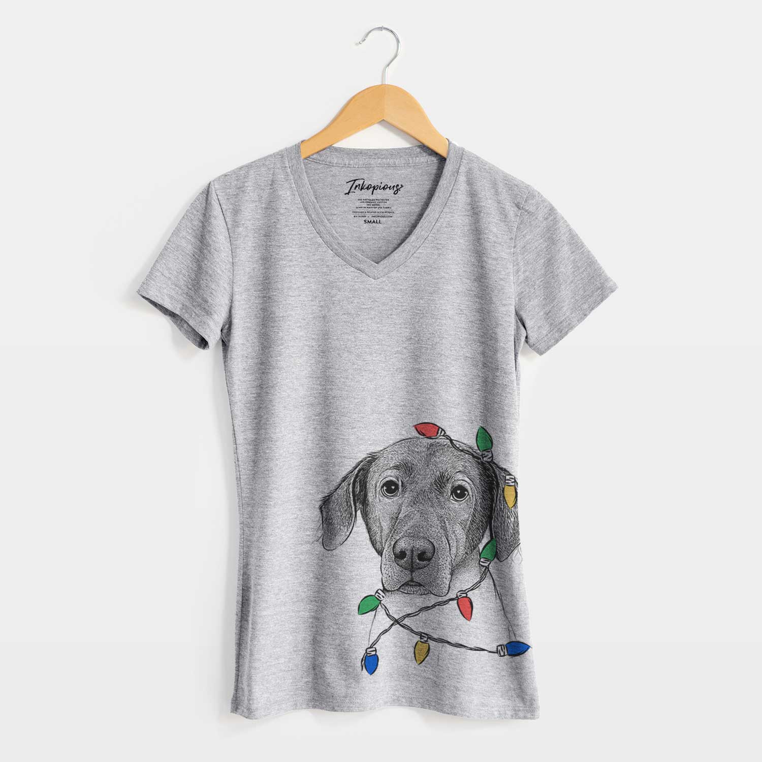 Christmas Lights Baldwin the Mixed Breed - Women's V-neck Shirt