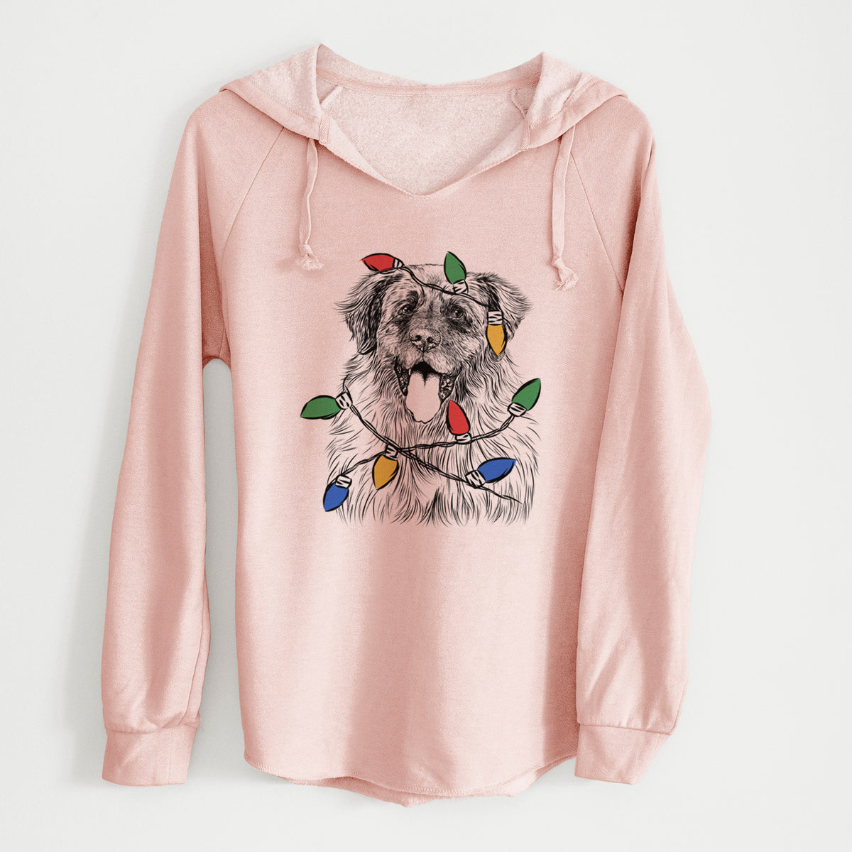 Christmas Lights Bamboo the Leonberger - Cali Wave Hooded Sweatshirt