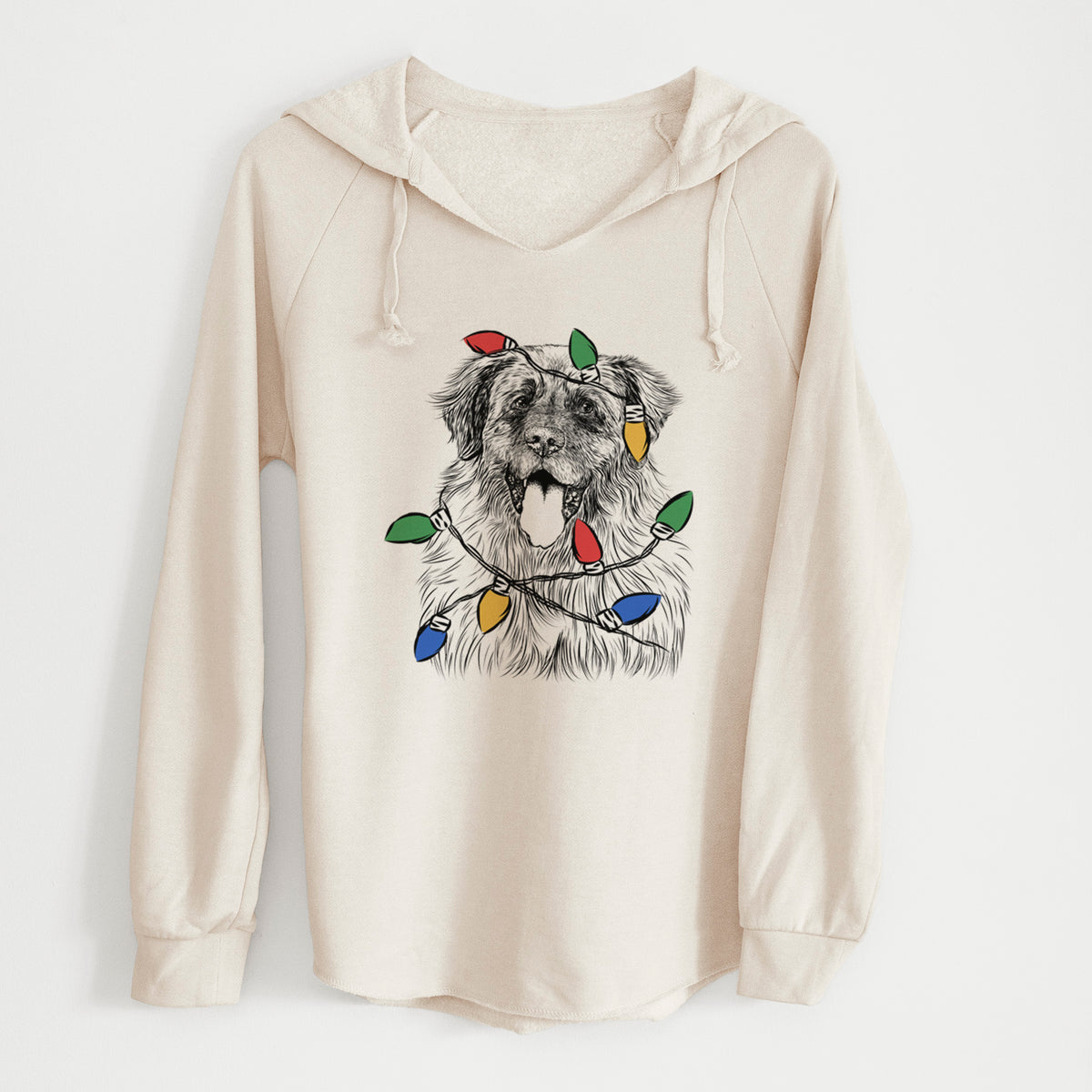 Christmas Lights Bamboo the Leonberger - Cali Wave Hooded Sweatshirt