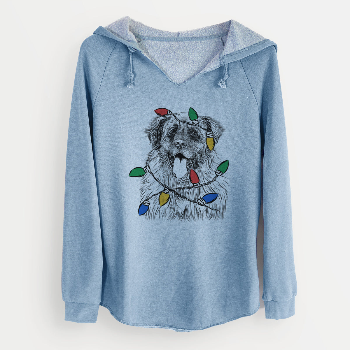 Christmas Lights Bamboo the Leonberger - Cali Wave Hooded Sweatshirt