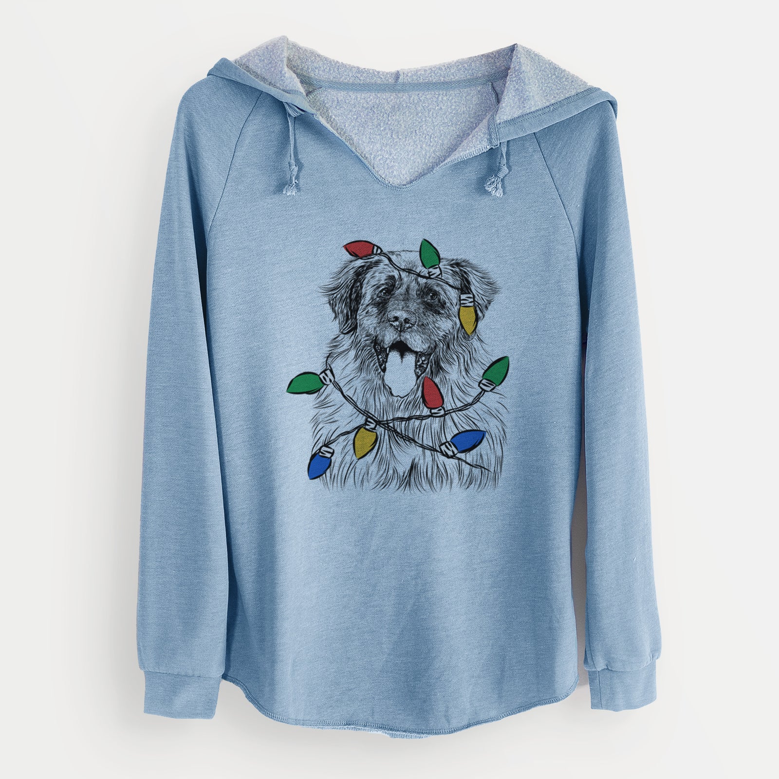 Christmas Lights Bamboo the Leonberger - Cali Wave Hooded Sweatshirt