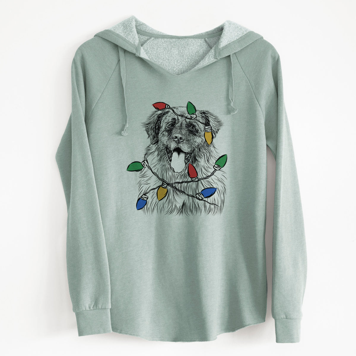 Christmas Lights Bamboo the Leonberger - Cali Wave Hooded Sweatshirt
