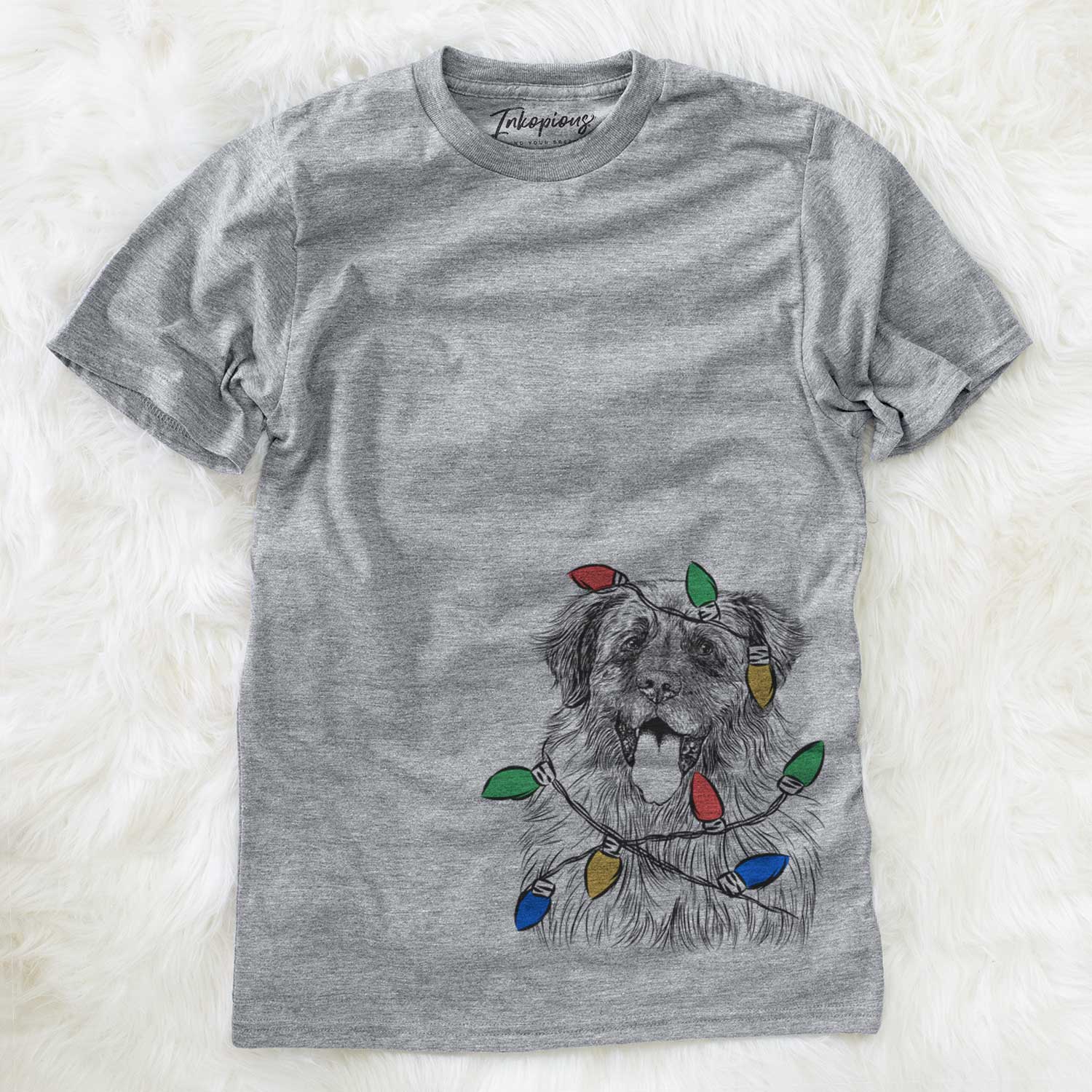 Christmas Lights Bamboo the Leonberger - Unisex Crewneck