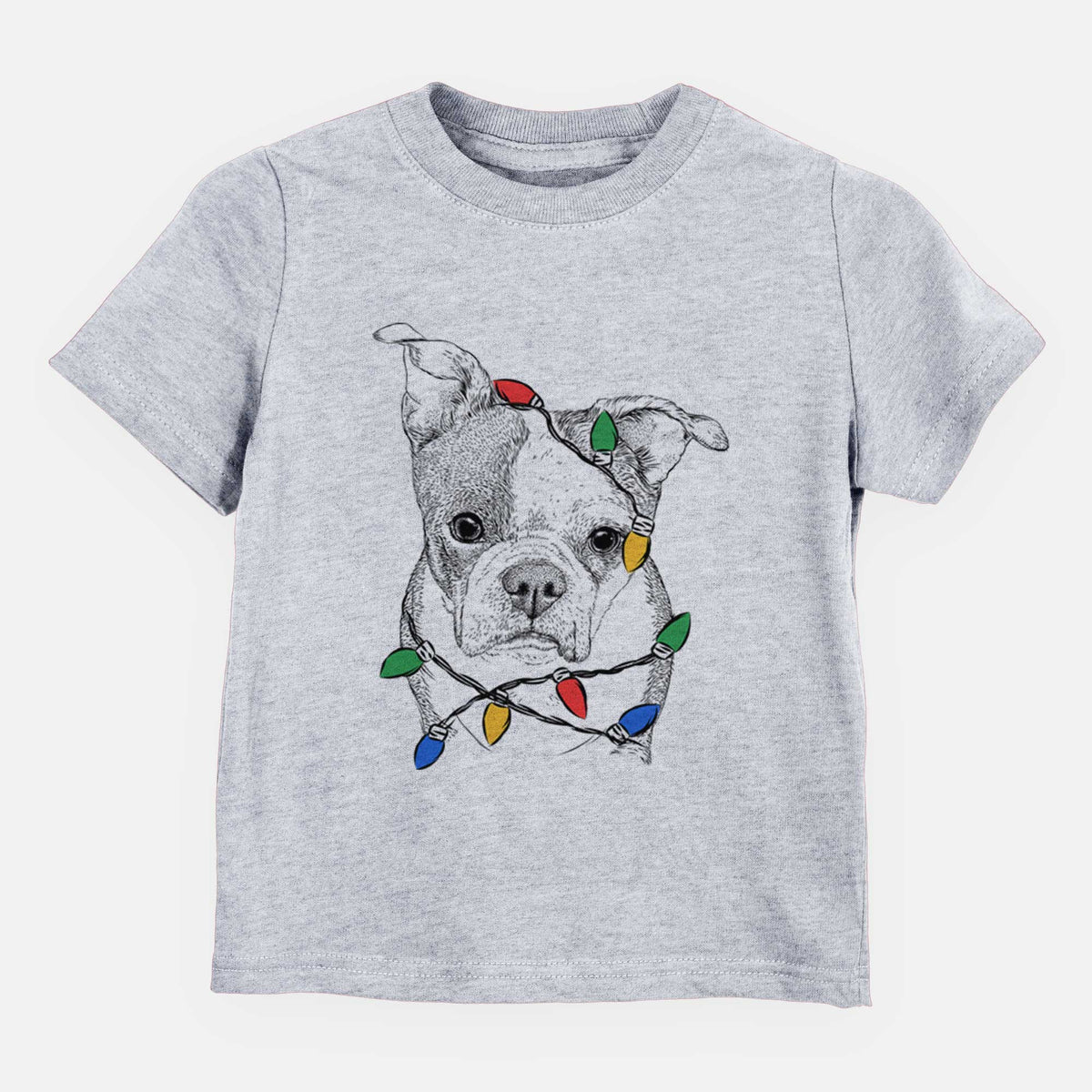 Christmas Lights Bandit the Boston Terrier - Kids/Youth/Toddler Shirt