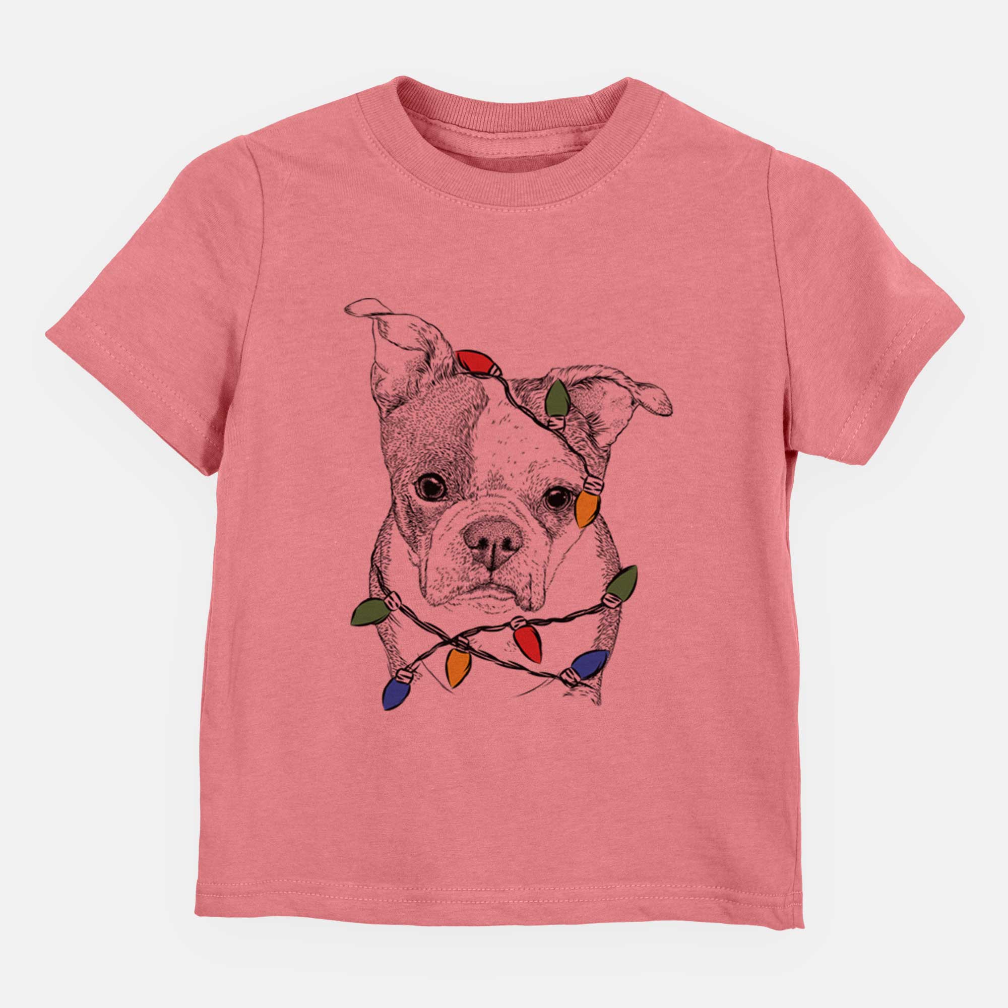 Christmas Lights Bandit the Boston Terrier - Kids/Youth/Toddler Shirt