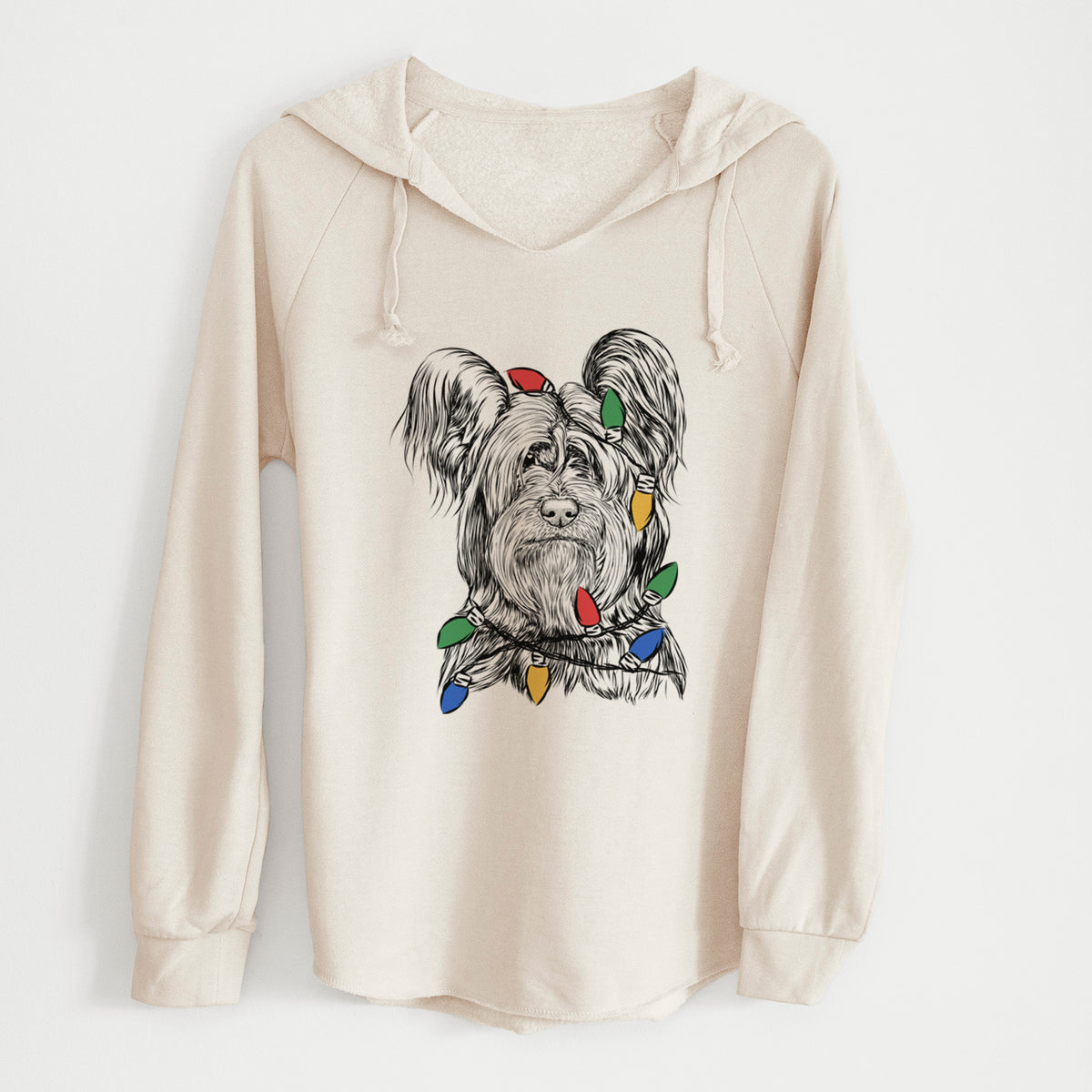 Christmas Lights Bandit the Skye Terrier - Cali Wave Hooded Sweatshirt