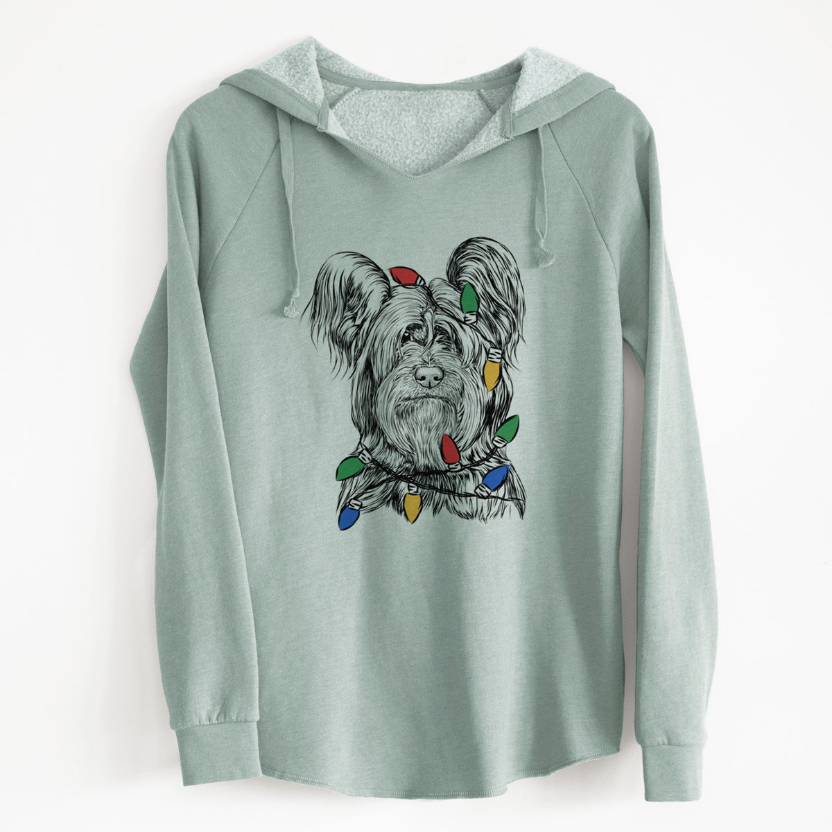 Christmas Lights Bandit the Skye Terrier - Cali Wave Hooded Sweatshirt