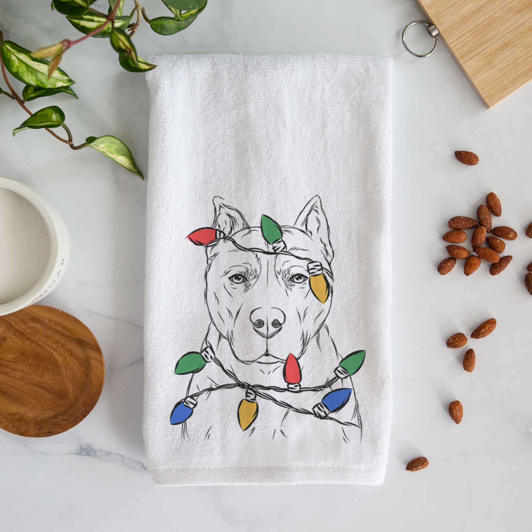 Bane the Pitbull Mix Decorative Hand Towel