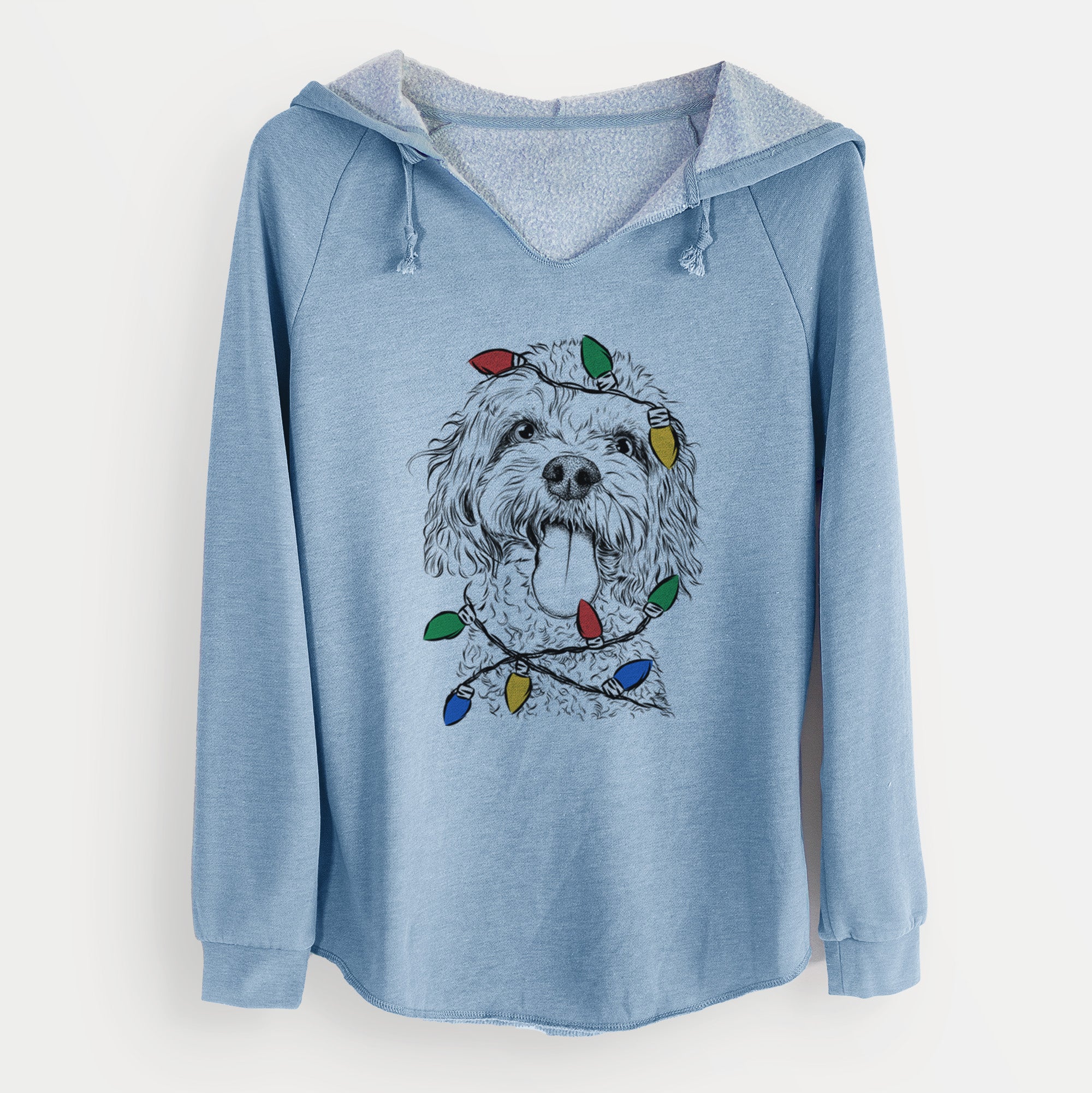 Christmas Lights Barney the Cavachon - Cali Wave Hooded Sweatshirt