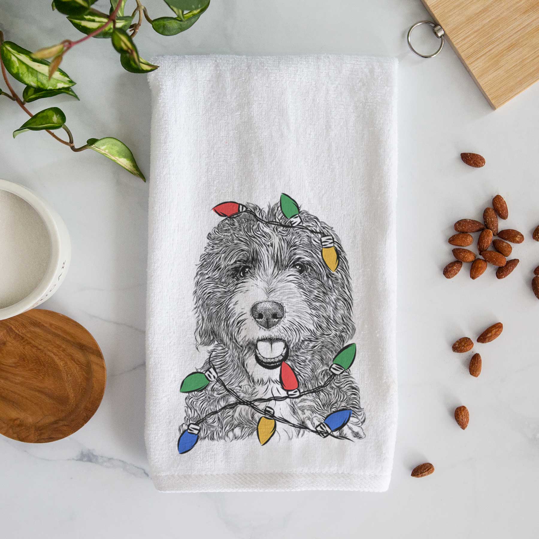 Bash the Bernedoodle Decorative Hand Towel