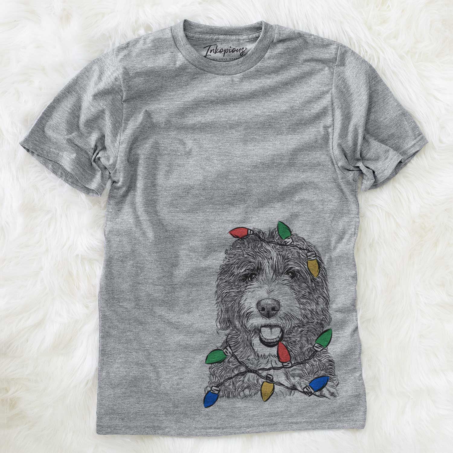 Christmas Lights Bash the Bernedoodle - Unisex Crewneck