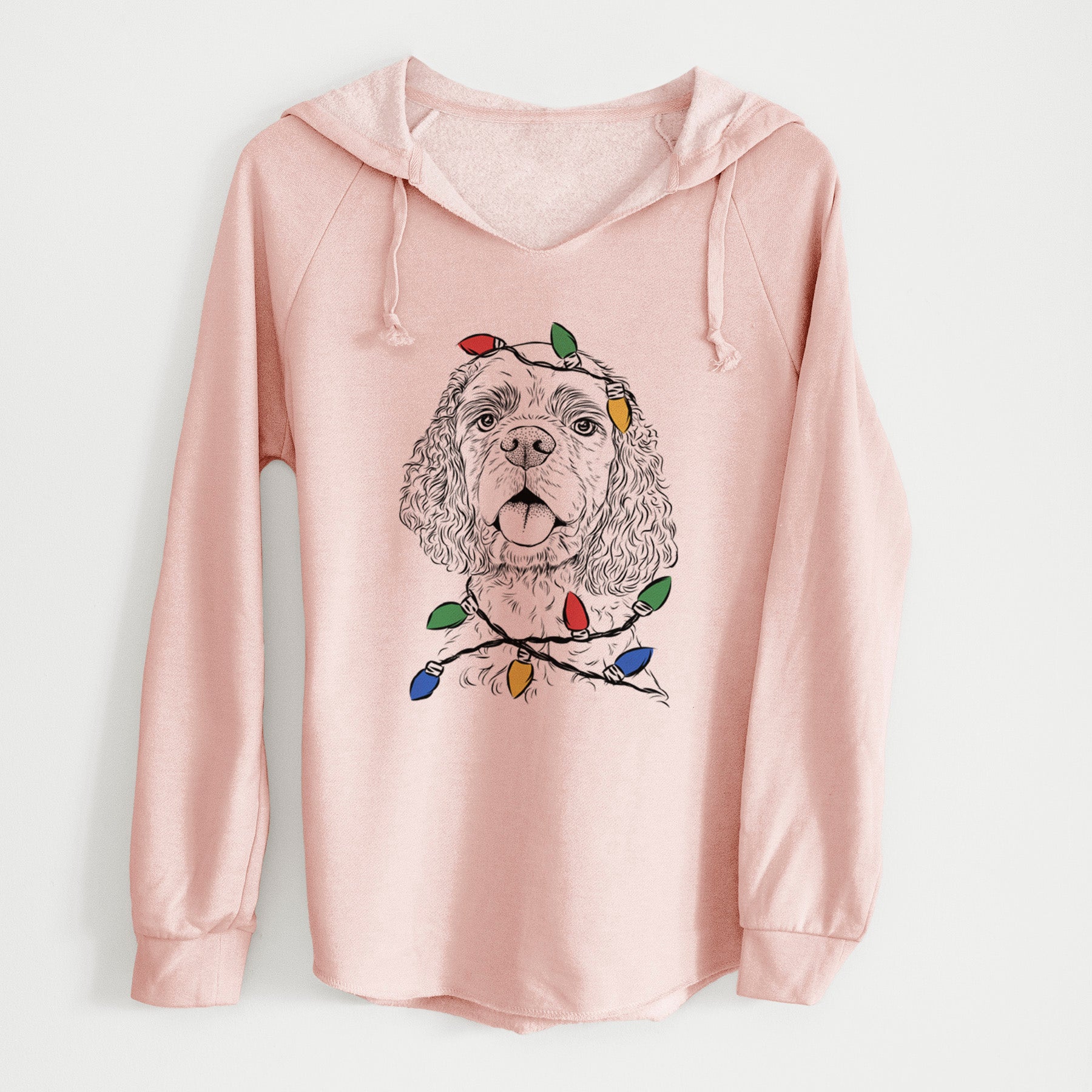 Christmas Lights Baxter the American Cocker Spaniel - Cali Wave Hooded Sweatshirt