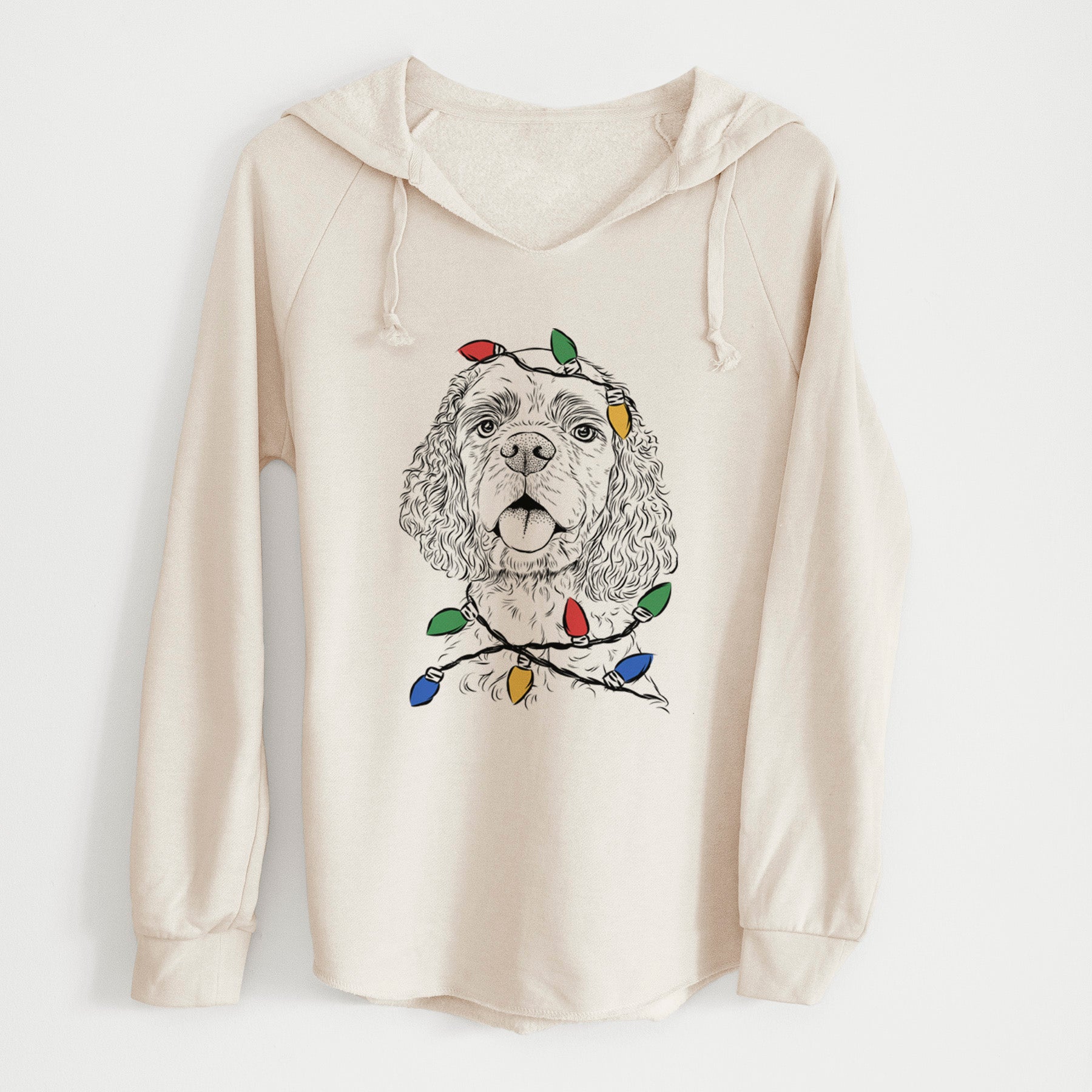 Christmas Lights Baxter the American Cocker Spaniel - Cali Wave Hooded Sweatshirt