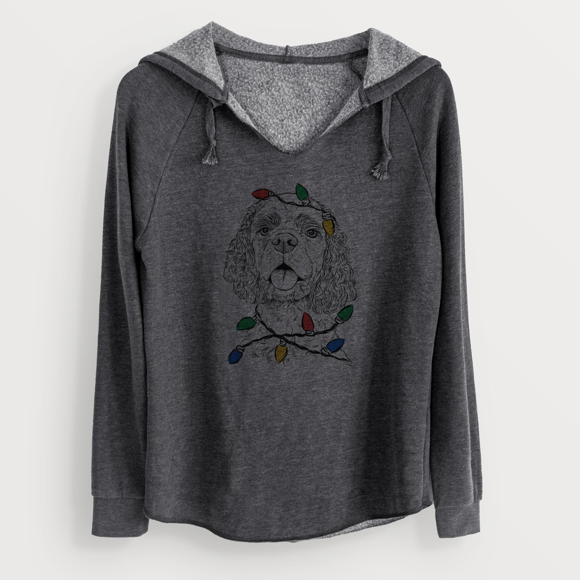 Christmas Lights Baxter the American Cocker Spaniel - Cali Wave Hooded Sweatshirt