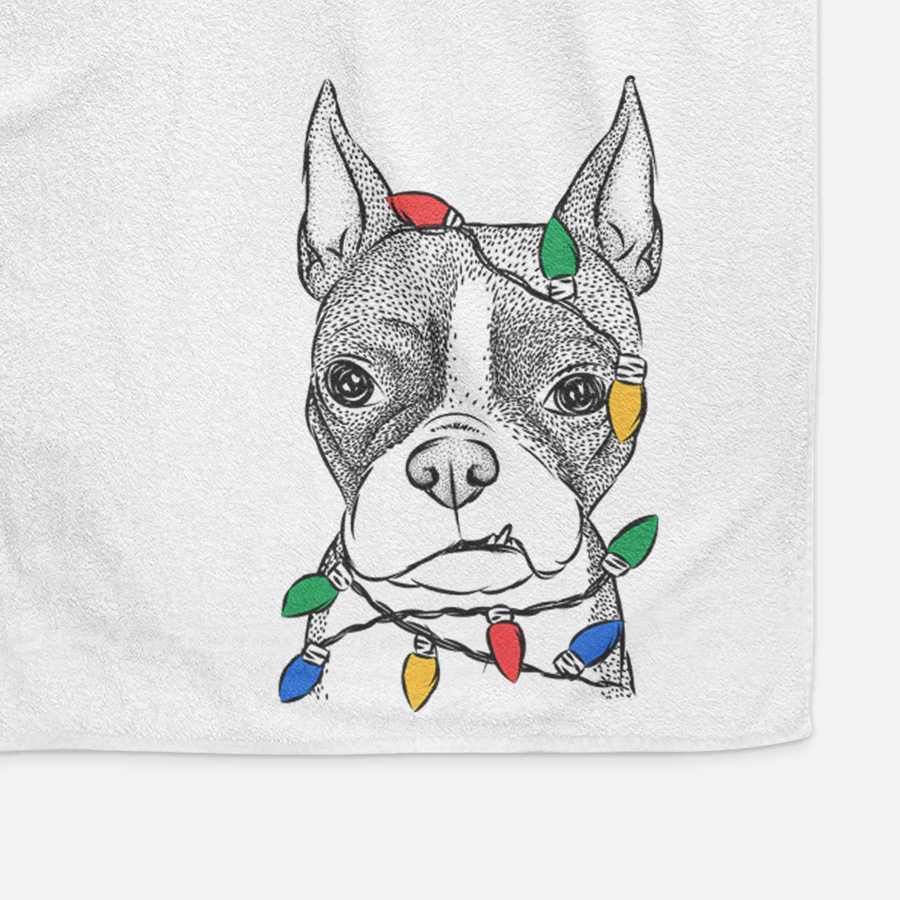 Bean the Boston Terrier Decorative Hand Towel