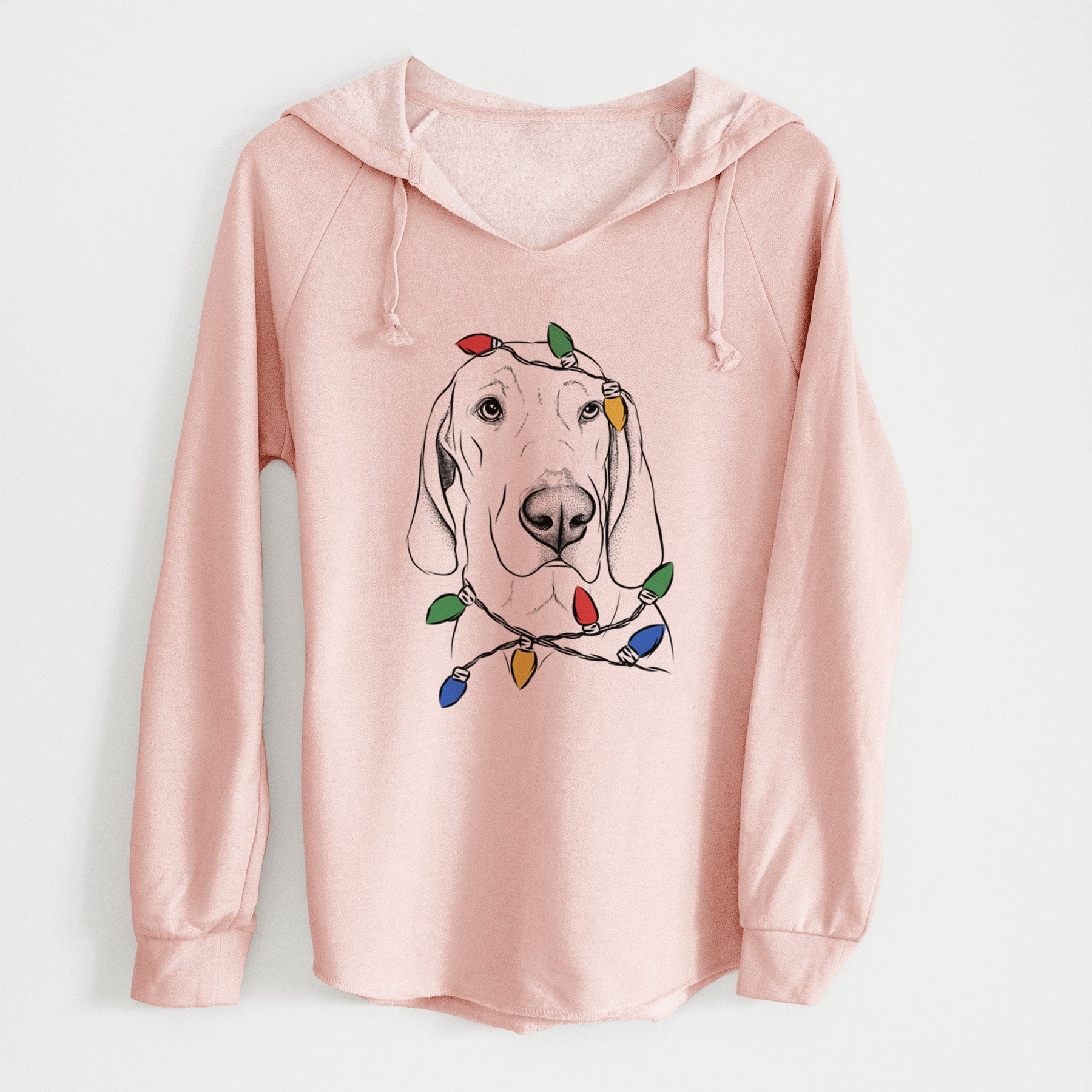 Christmas Lights Beauregard the American Redbone Coonhound - Cali Wave Hooded Sweatshirt