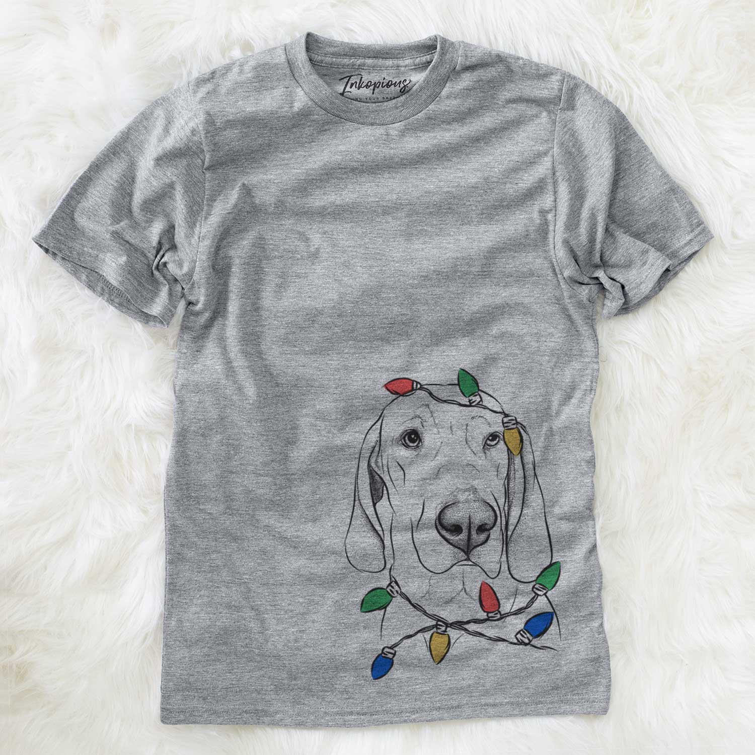 Christmas Lights Beauregard the American Redbone Coonhound - Unisex Crewneck