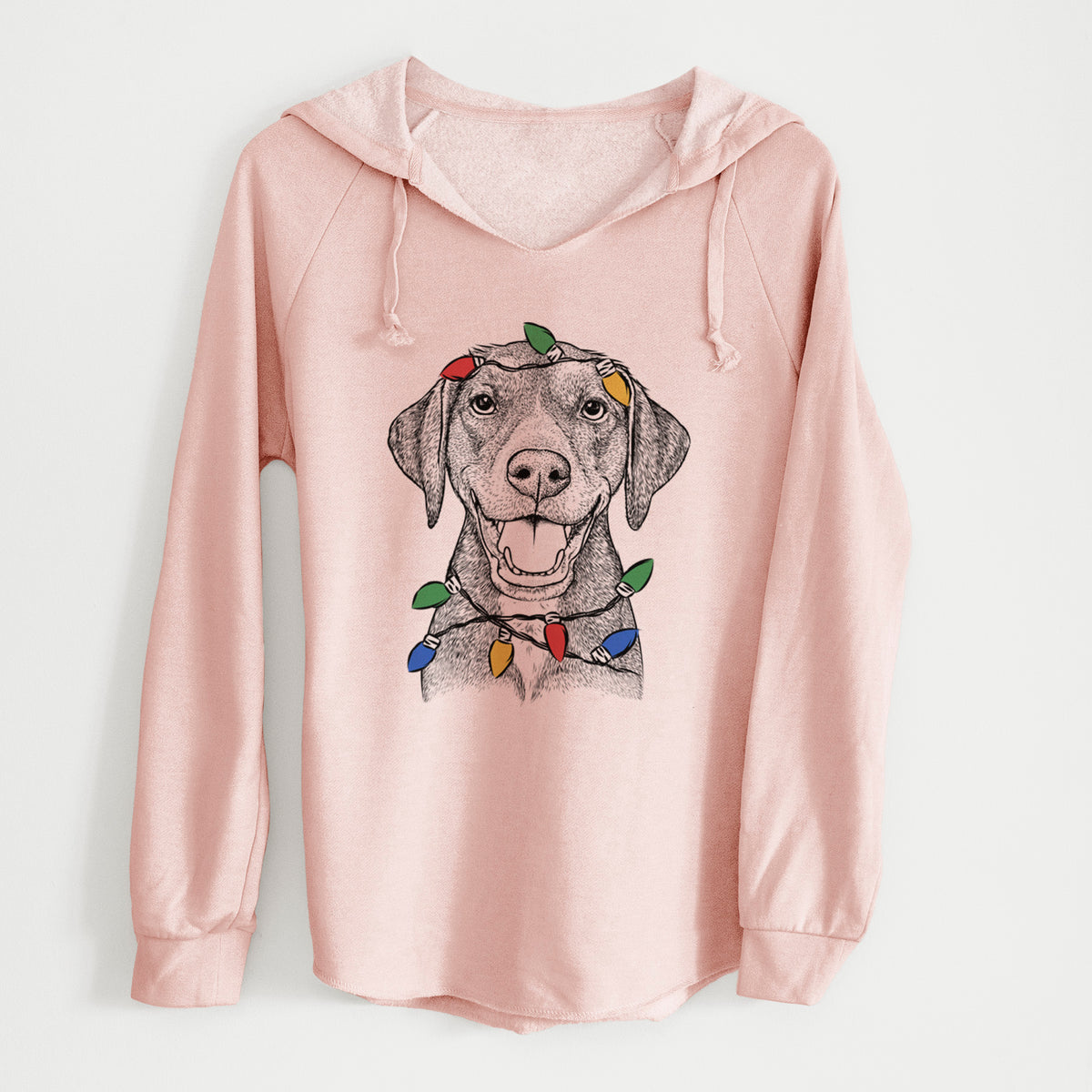 Christmas Lights Beaver the Hound Mix - Cali Wave Hooded Sweatshirt