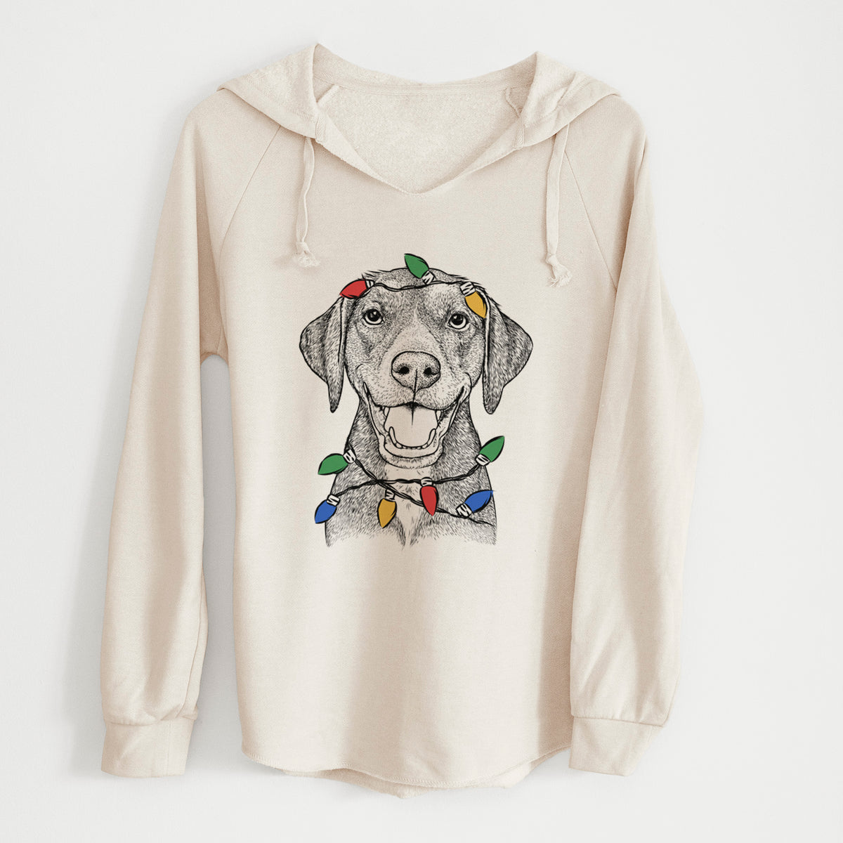 Christmas Lights Beaver the Hound Mix - Cali Wave Hooded Sweatshirt