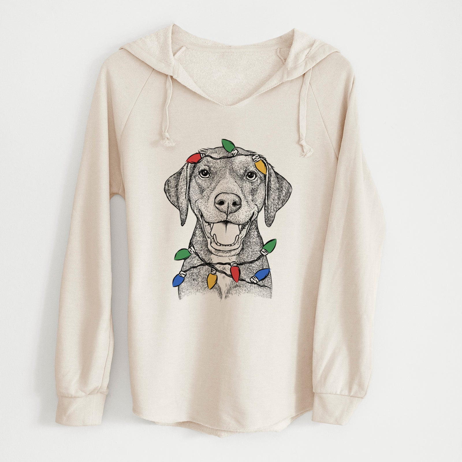 Christmas Lights Beaver the Hound Mix - Cali Wave Hooded Sweatshirt