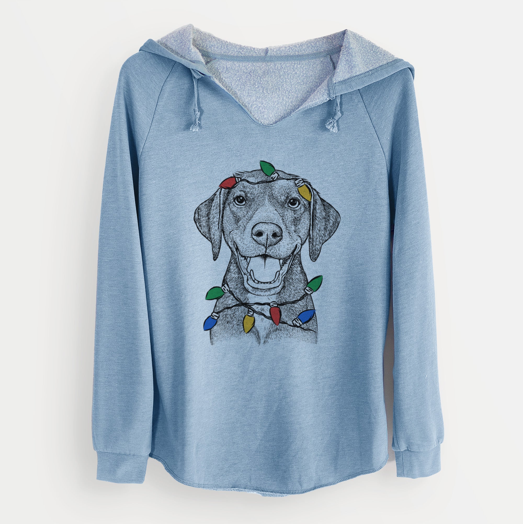 Christmas Lights Beaver the Hound Mix - Cali Wave Hooded Sweatshirt