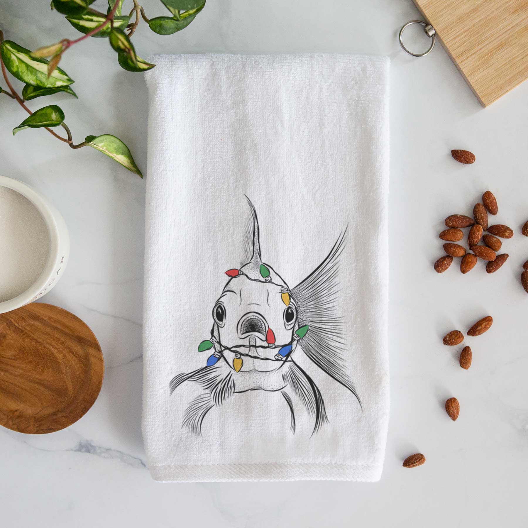 Beefcake the Goldfish Decorative Hand Towel