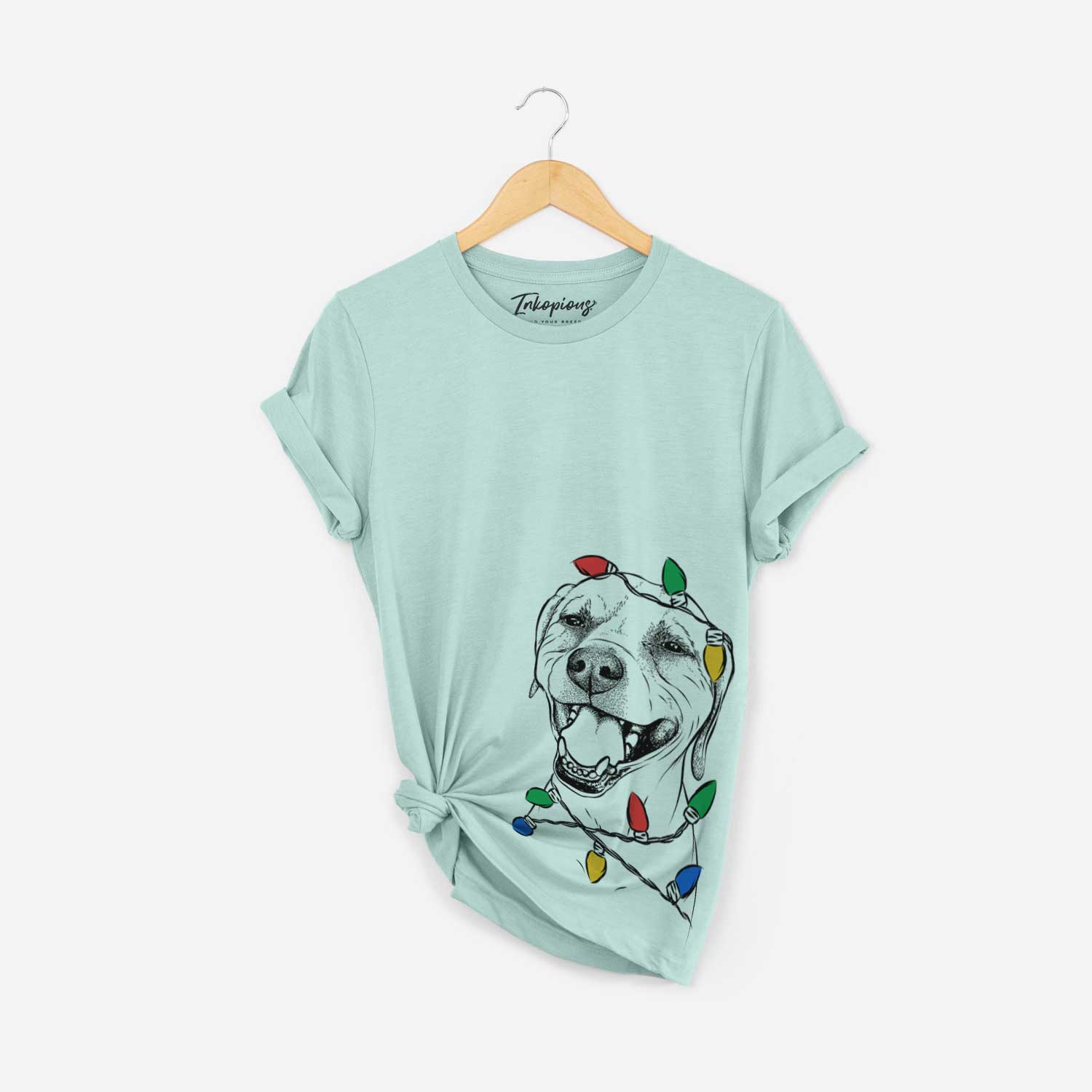 Christmas Lights Beemer the Boxer Pitbull Terrier Mix - Unisex Crewneck