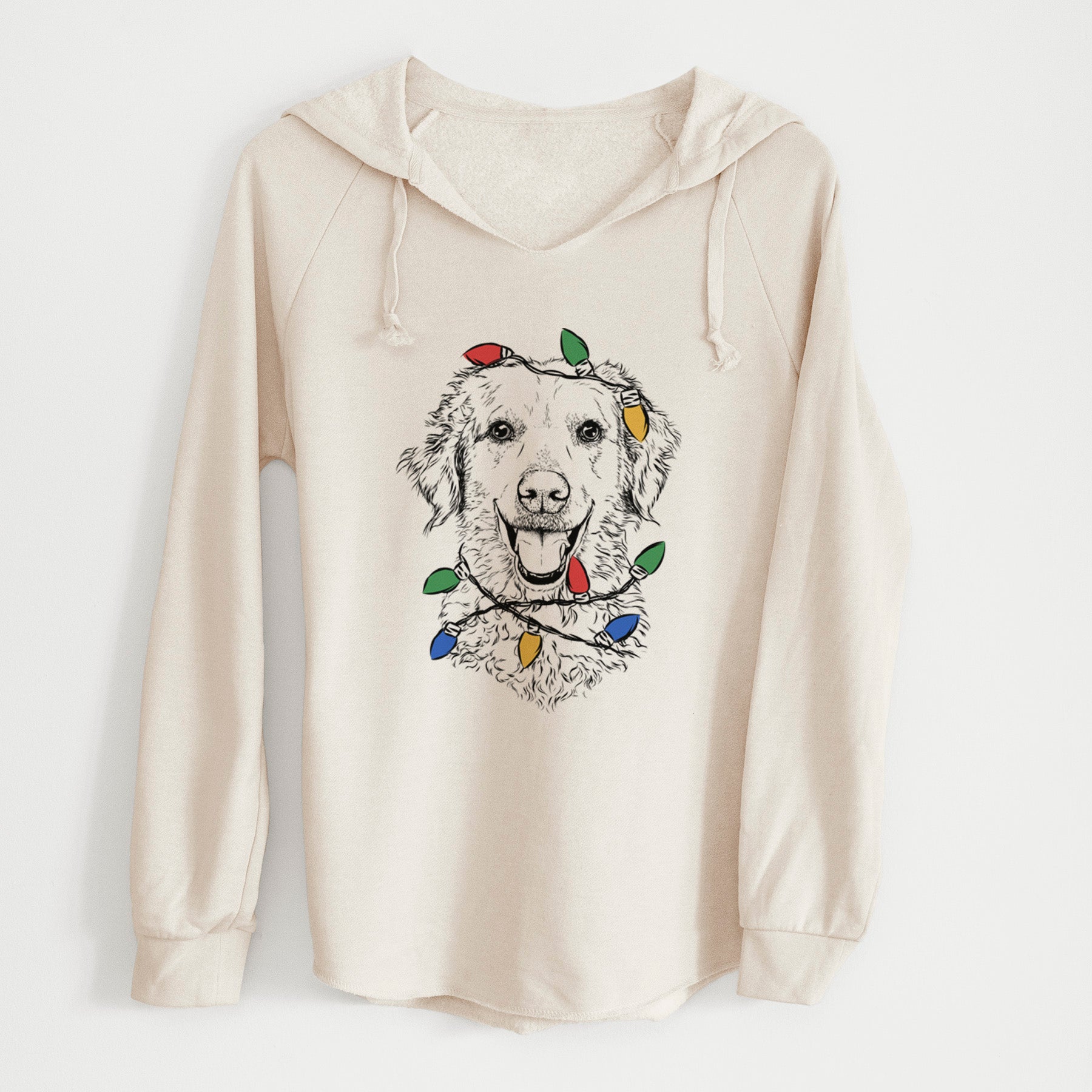 Christmas Lights Bella Bean the Goldendoodle - Cali Wave Hooded Sweatshirt