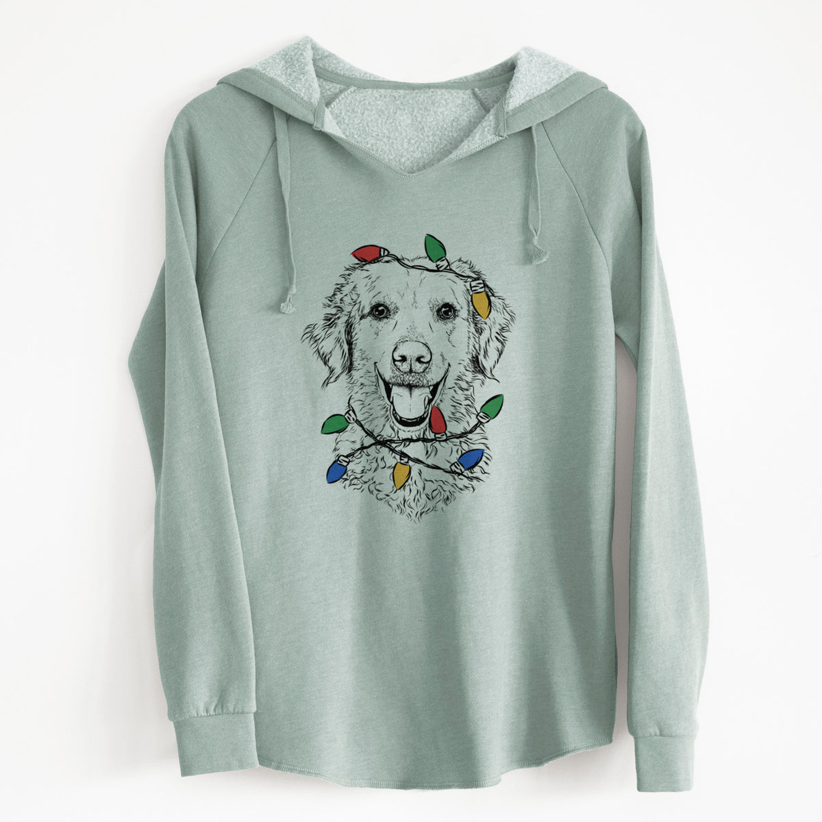 Christmas Lights Bella Bean the Goldendoodle - Cali Wave Hooded Sweatshirt