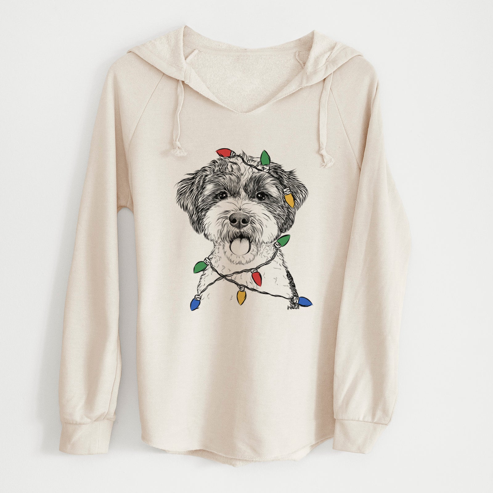Christmas Lights Bella the Cockapoo - Cali Wave Hooded Sweatshirt
