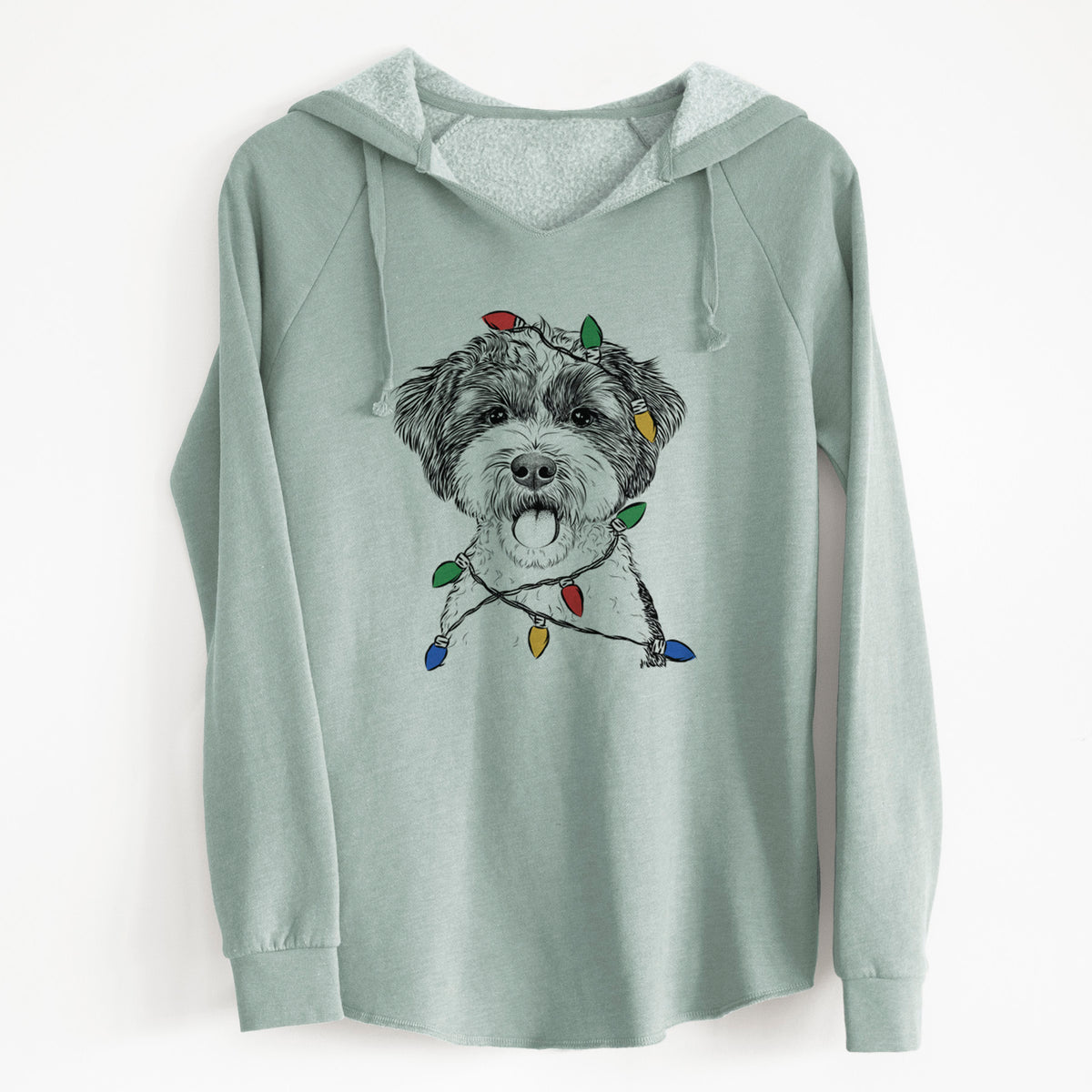 Christmas Lights Bella the Cockapoo - Cali Wave Hooded Sweatshirt