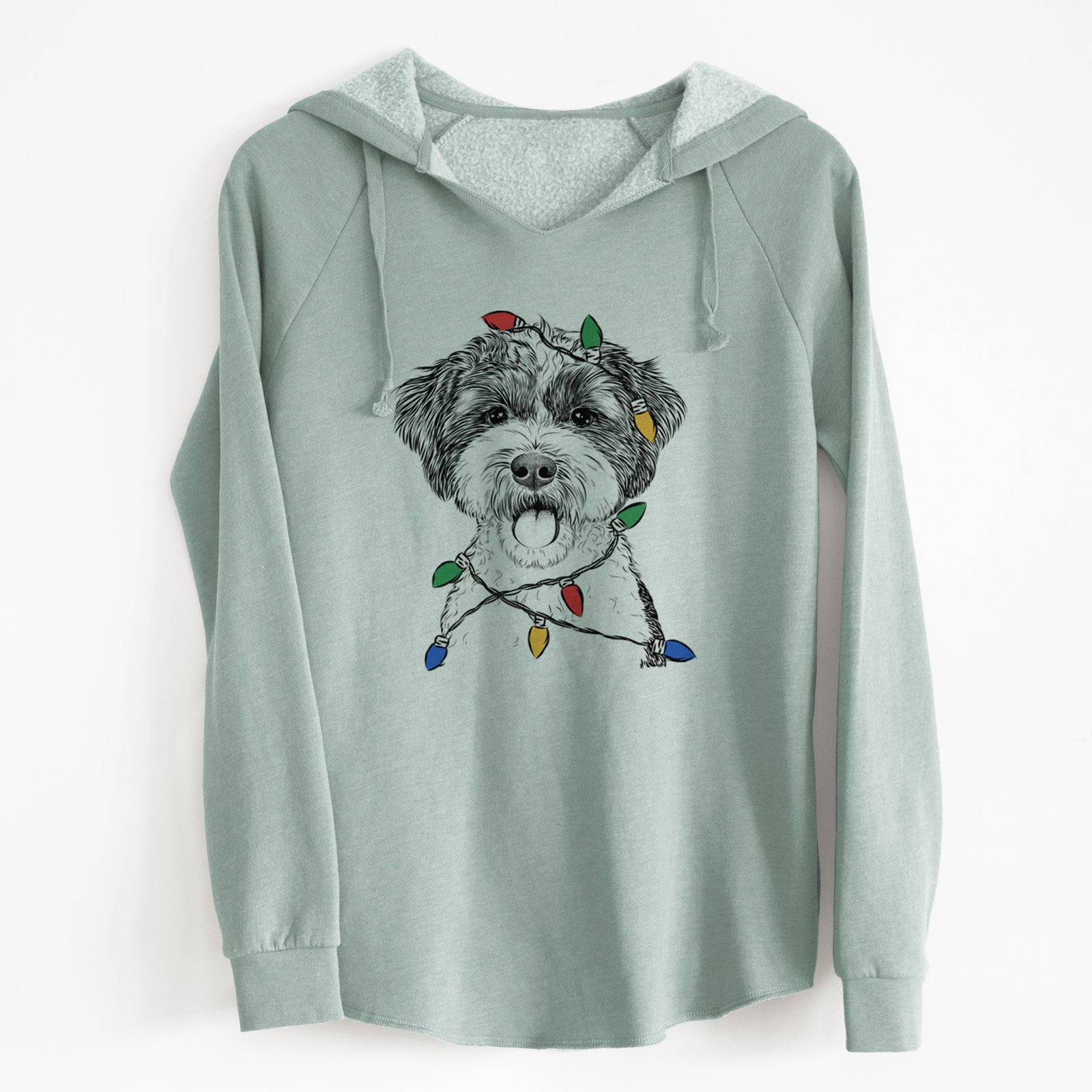 Christmas Lights Bella the Cockapoo - Cali Wave Hooded Sweatshirt
