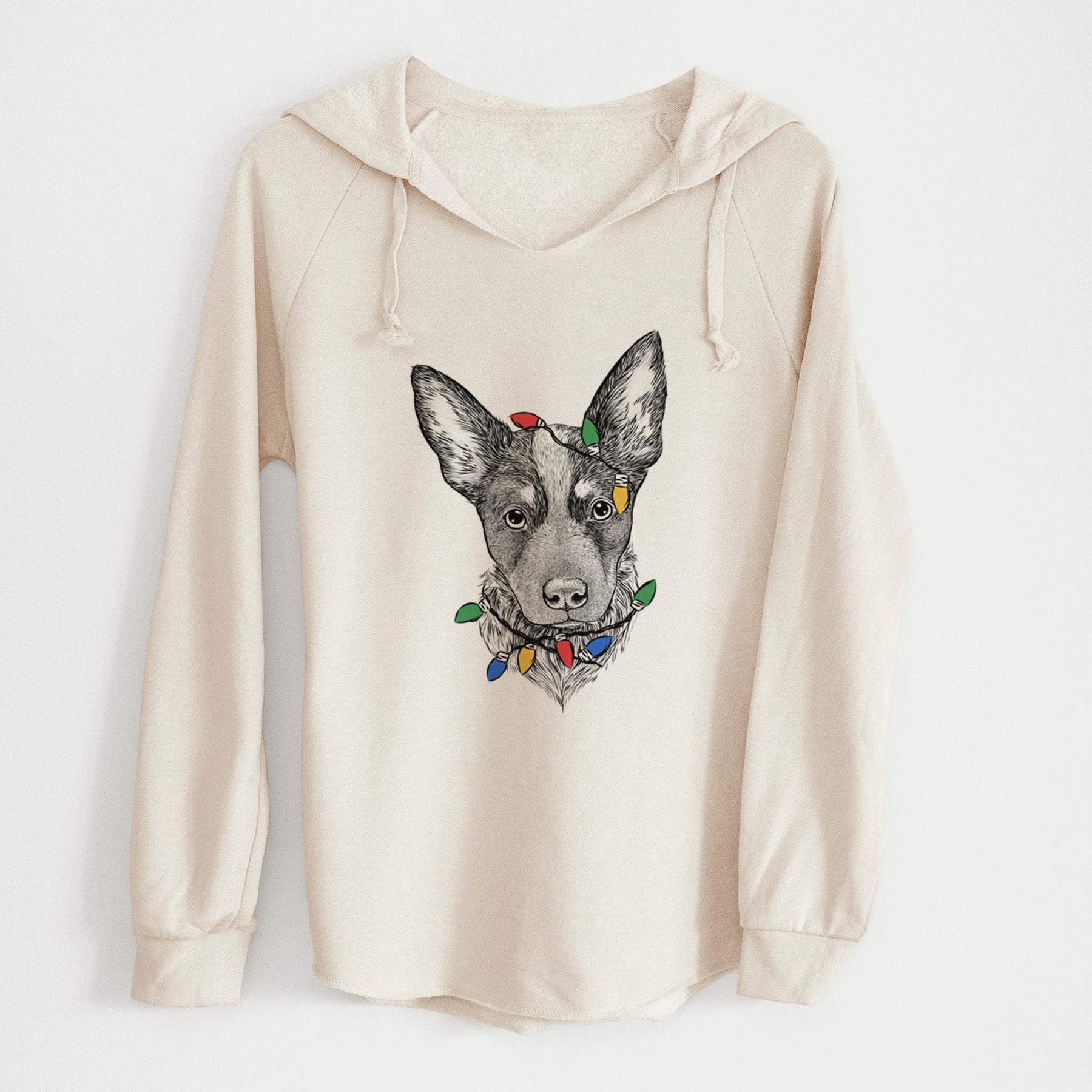 Christmas Lights Bella the Blue Heeler Puppy - Cali Wave Hooded Sweatshirt