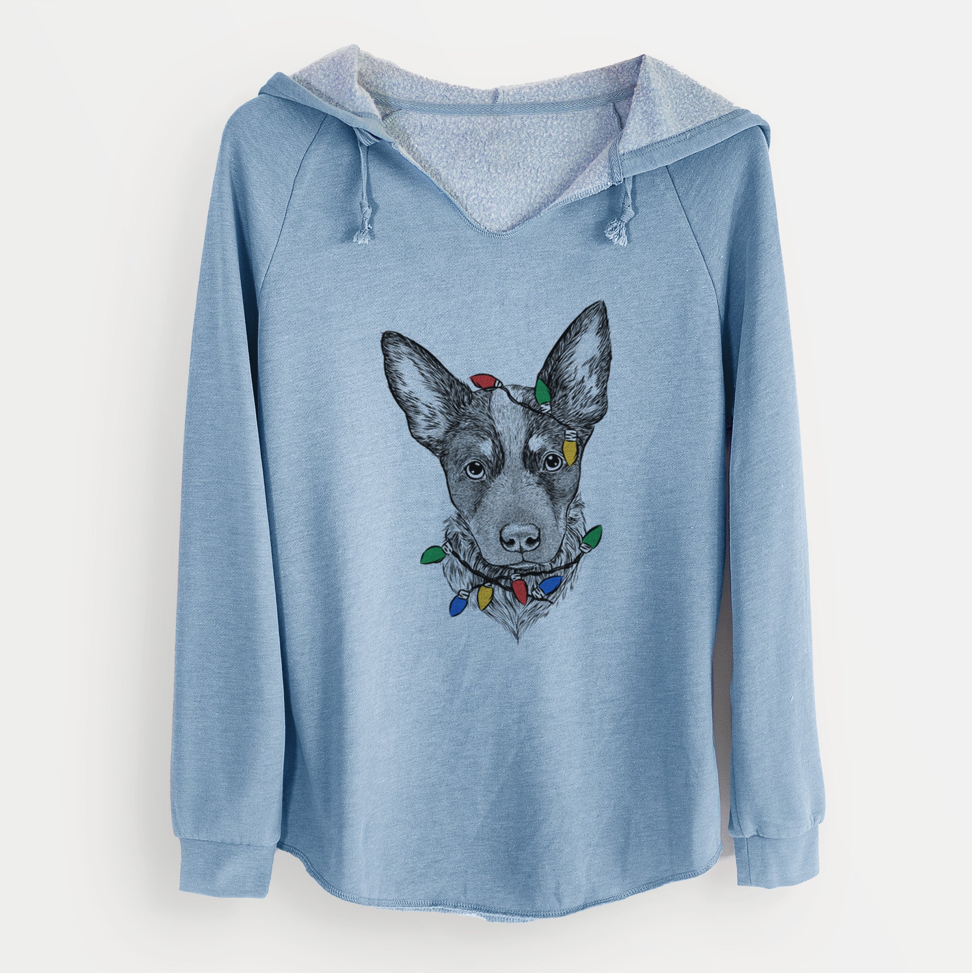 Christmas Lights Bella the Blue Heeler Puppy - Cali Wave Hooded Sweatshirt