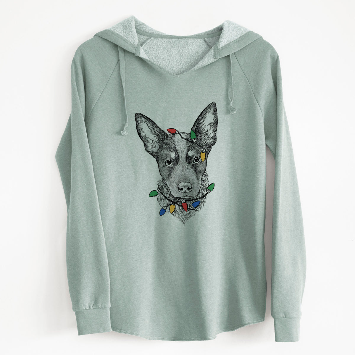 Christmas Lights Bella the Blue Heeler Puppy - Cali Wave Hooded Sweatshirt